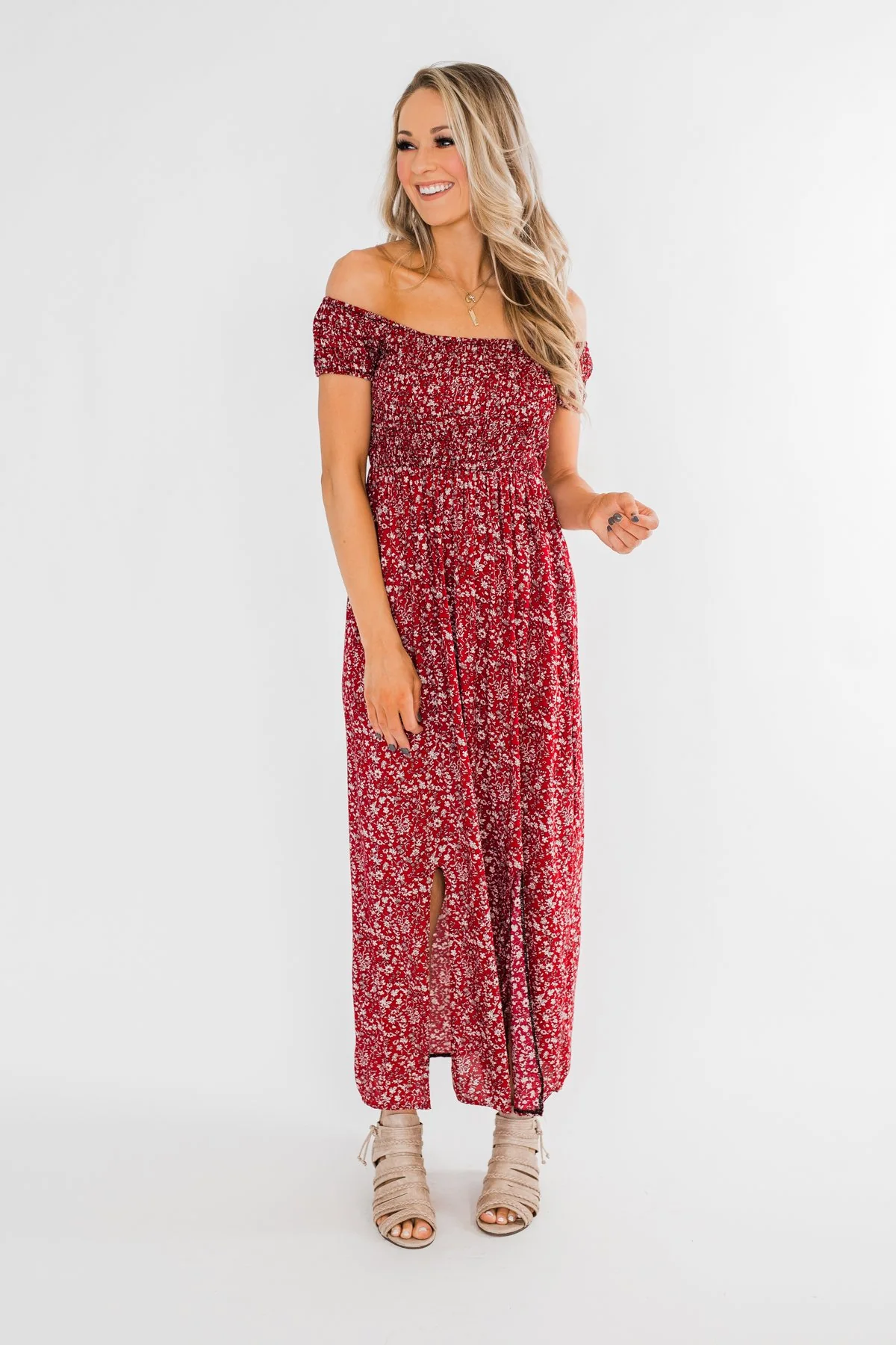 Beautiful Crazy Floral Dress- Red - Image 6