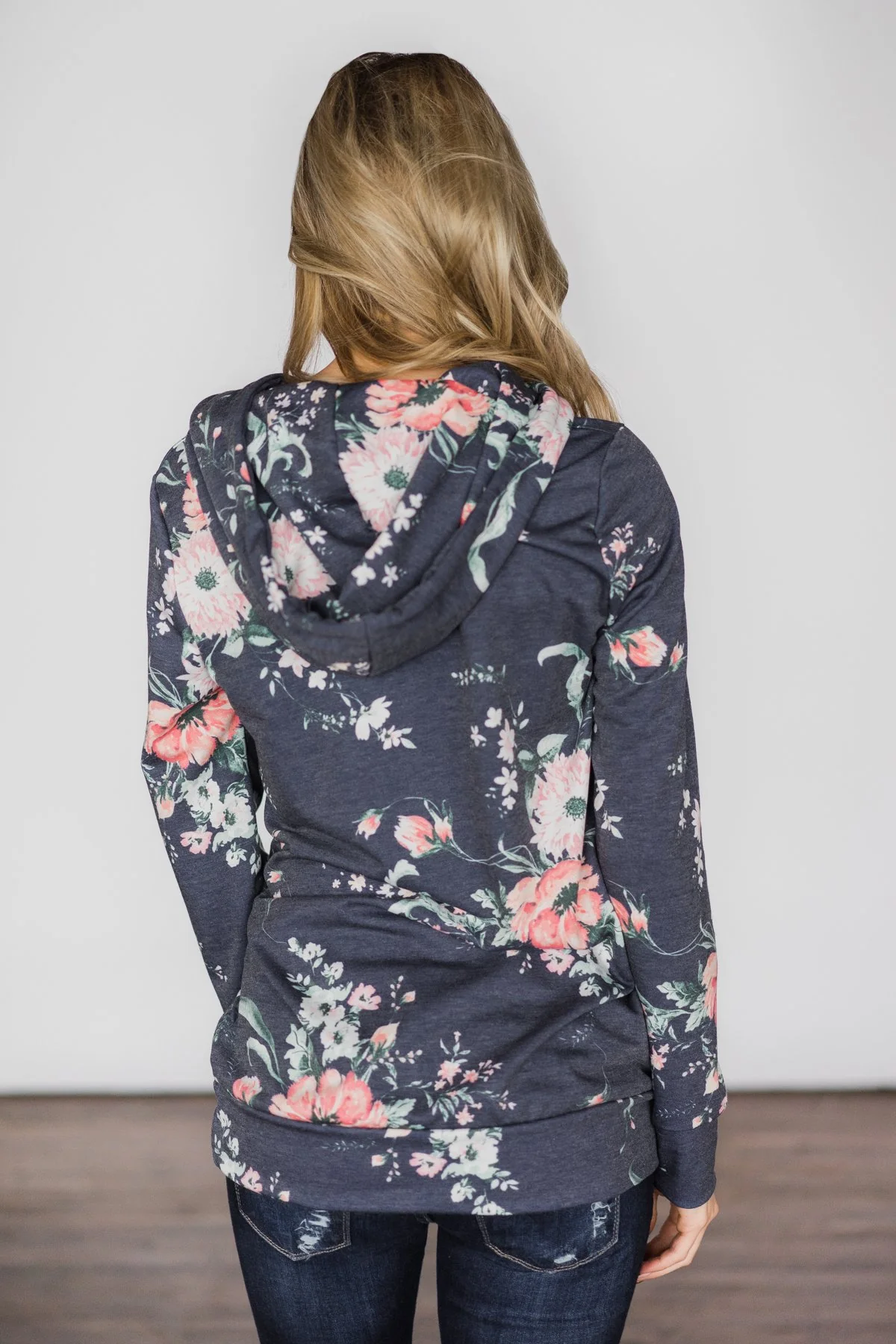 Beautiful Escape Navy Floral Hoodie - Image 5
