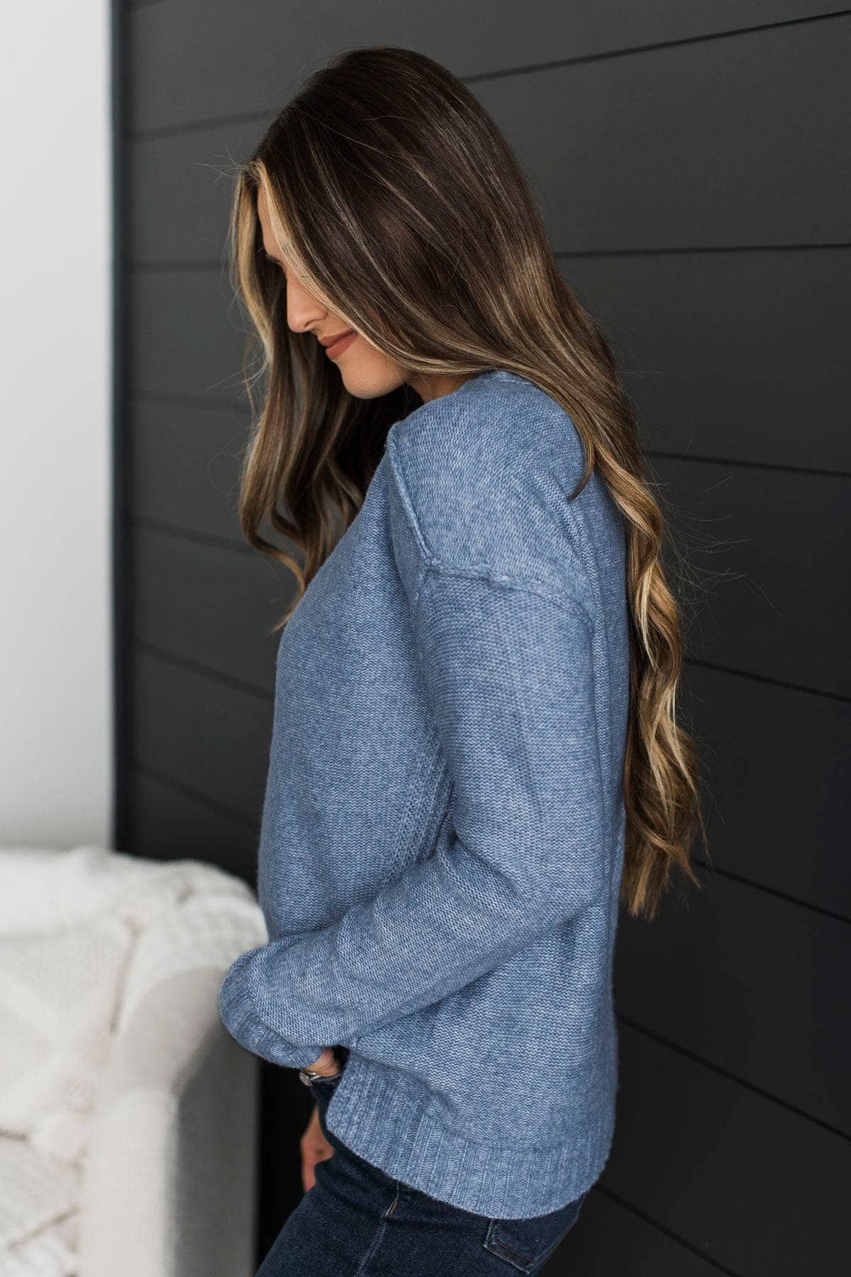 Beautiful Essence Knit Sweater- Denim Blue - Image 5