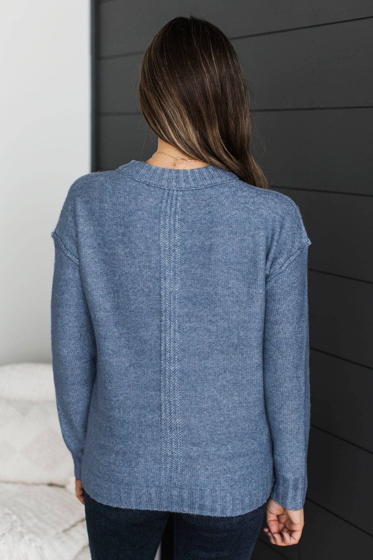 Beautiful Essence Knit Sweater- Denim Blue - Image 7