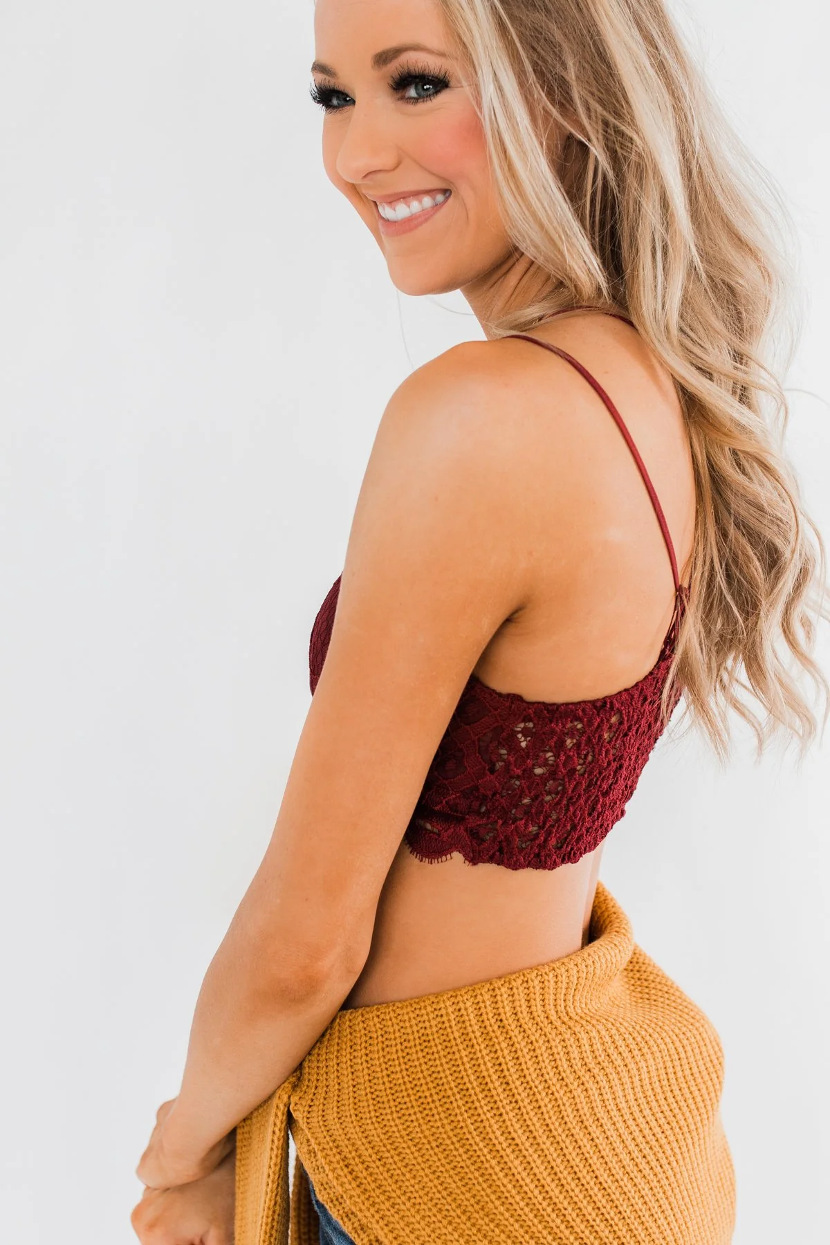 Beautiful Lace Bralette- Burgundy - Image 4