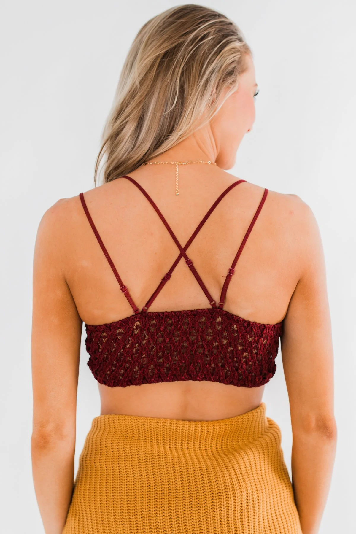 Beautiful Lace Bralette- Burgundy - Image 5