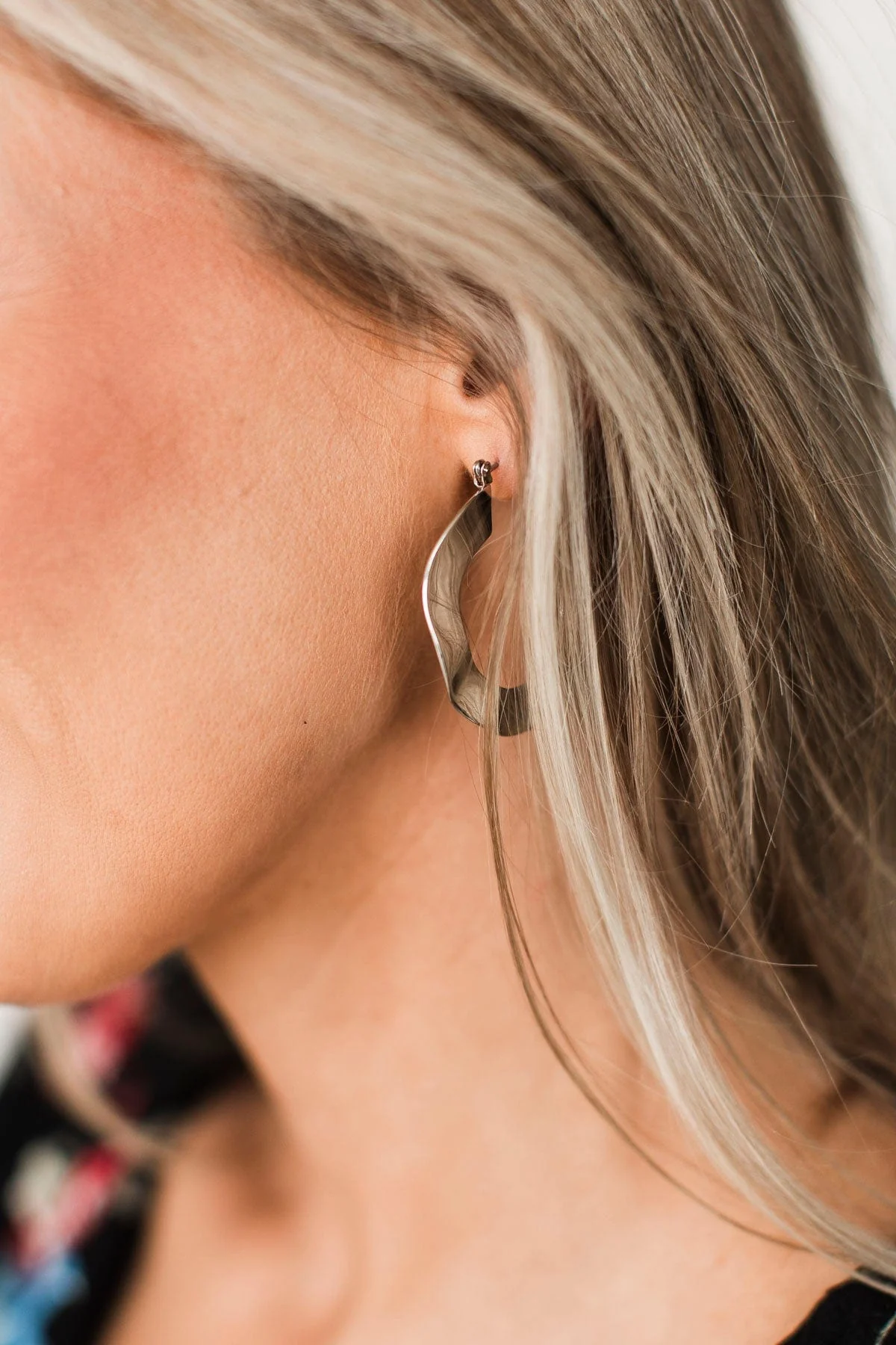 Beautiful Me Hoop Earrings- Silver - Image 2