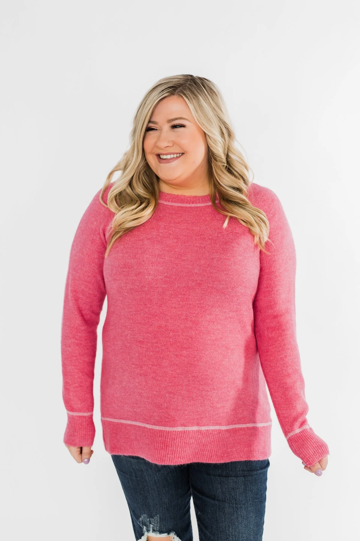 Beautiful Mornings Knitted Sweater- Bubblegum Pink - Image 6