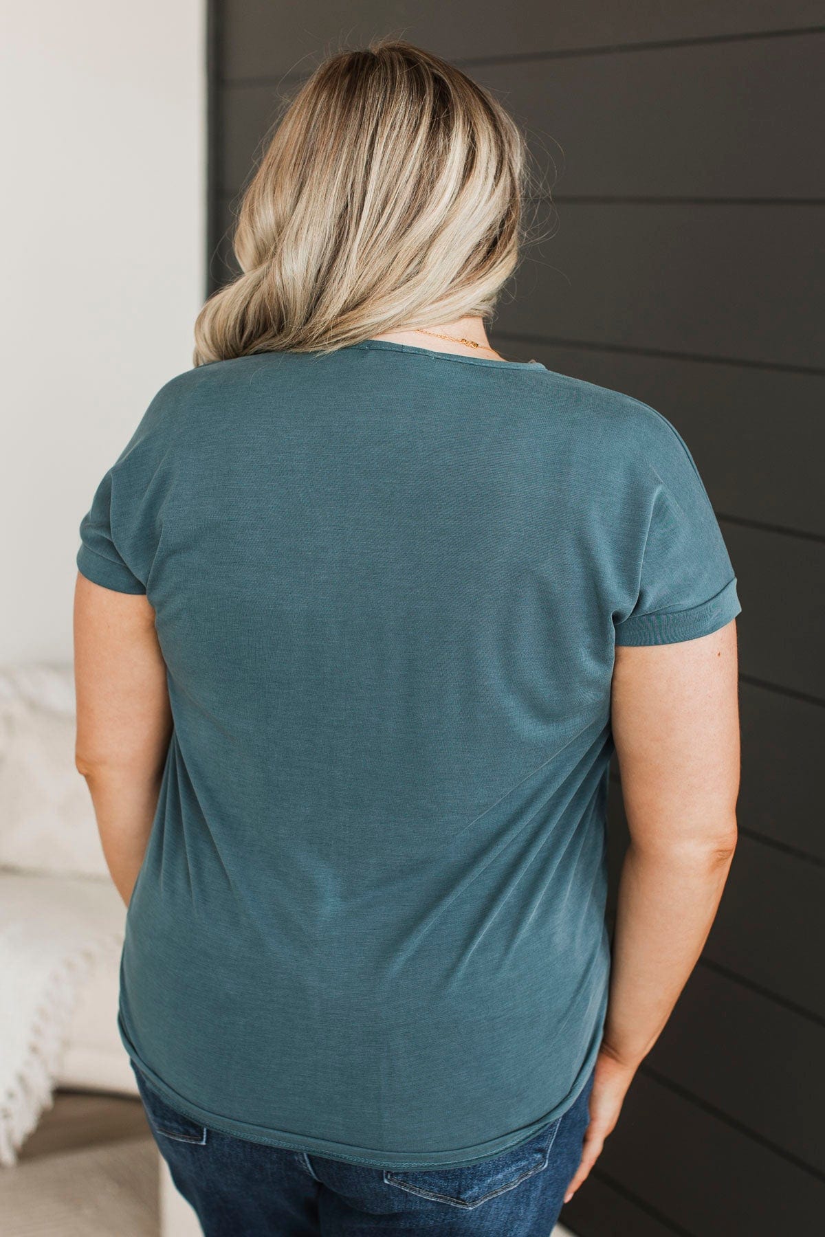 Beautiful Things Short Sleeve Top- Dusty Teal - Image 7