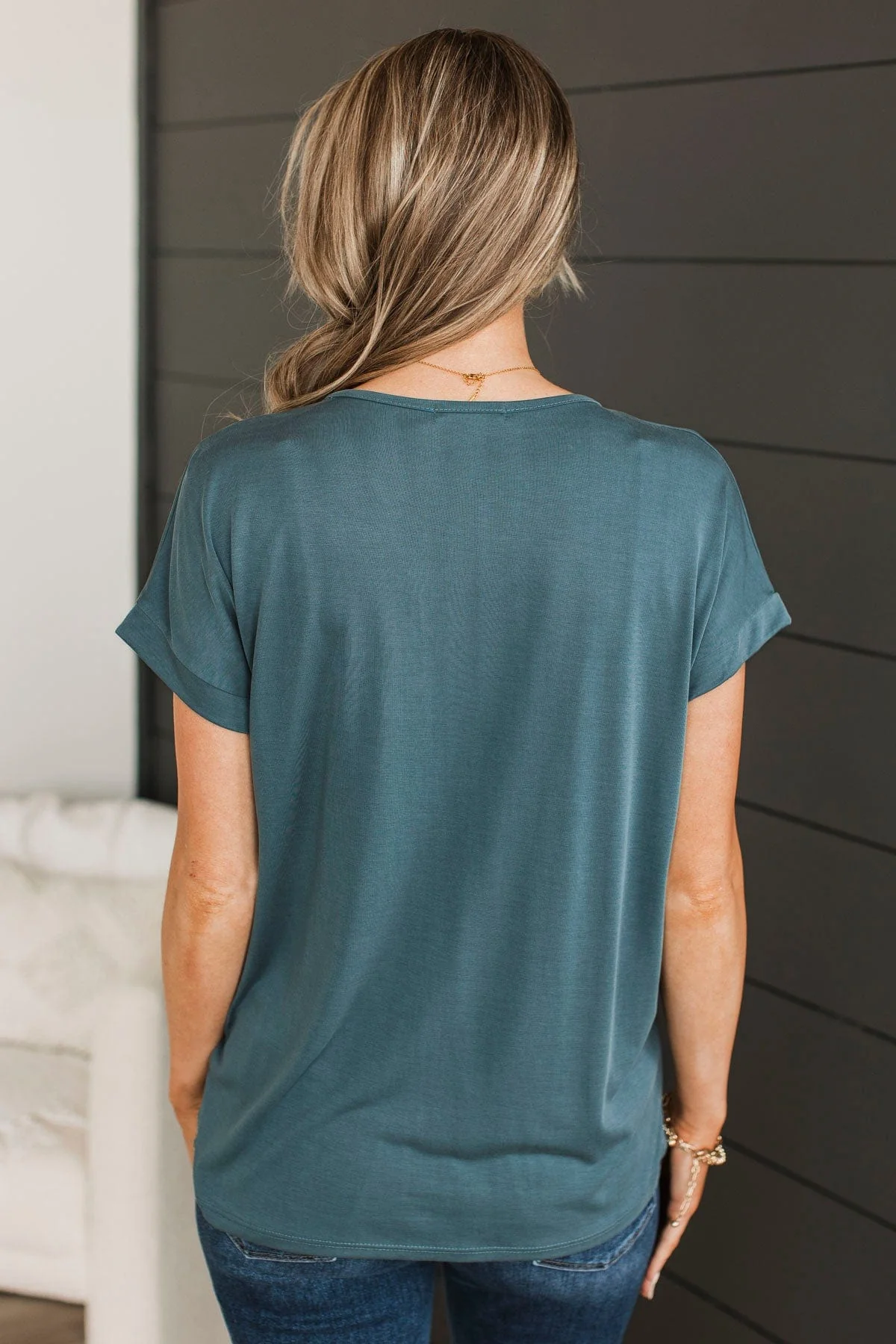 Beautiful Things Short Sleeve Top- Dusty Teal - Image 8
