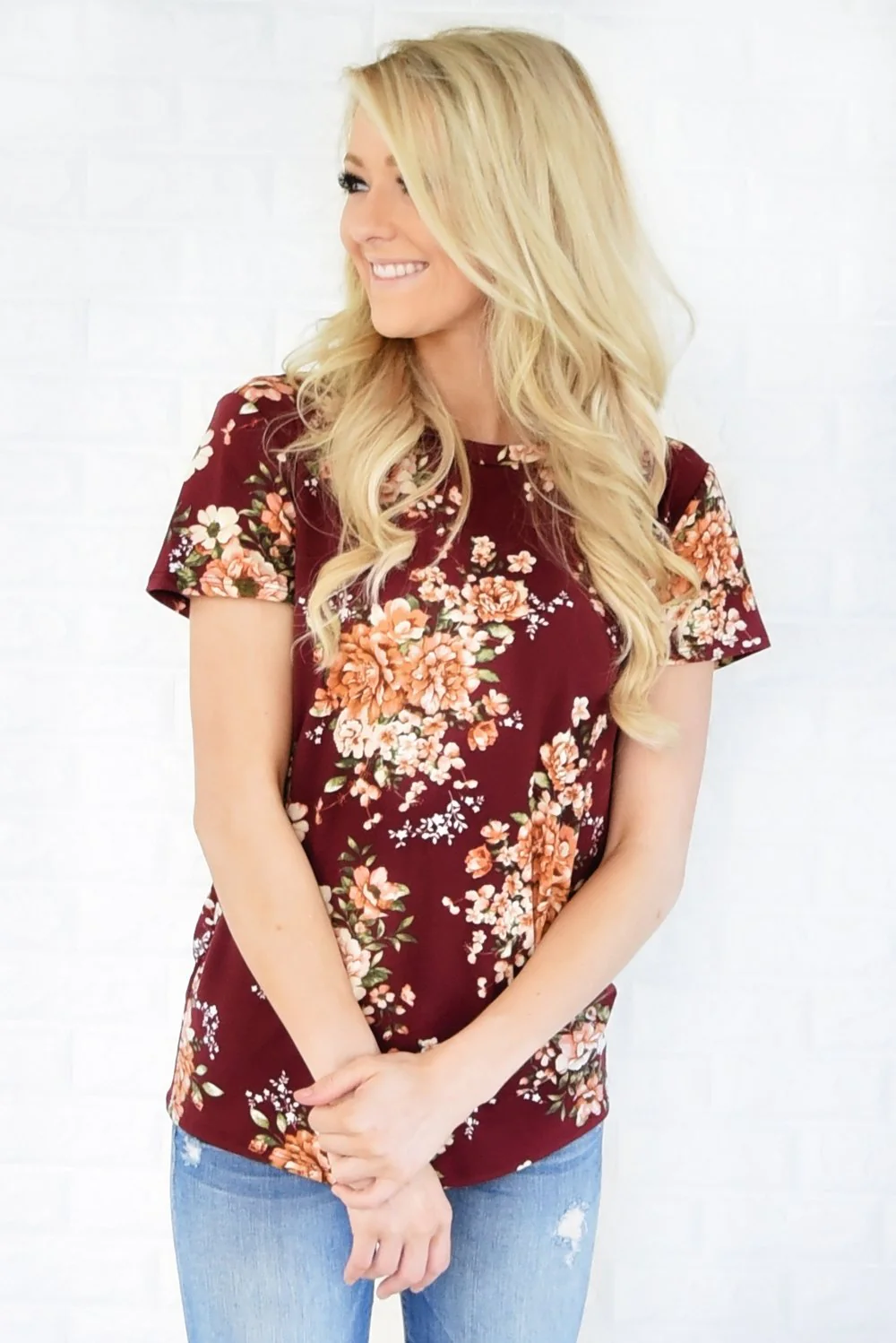 Beautifully Blooming Top ~ Burgundy - Image 3