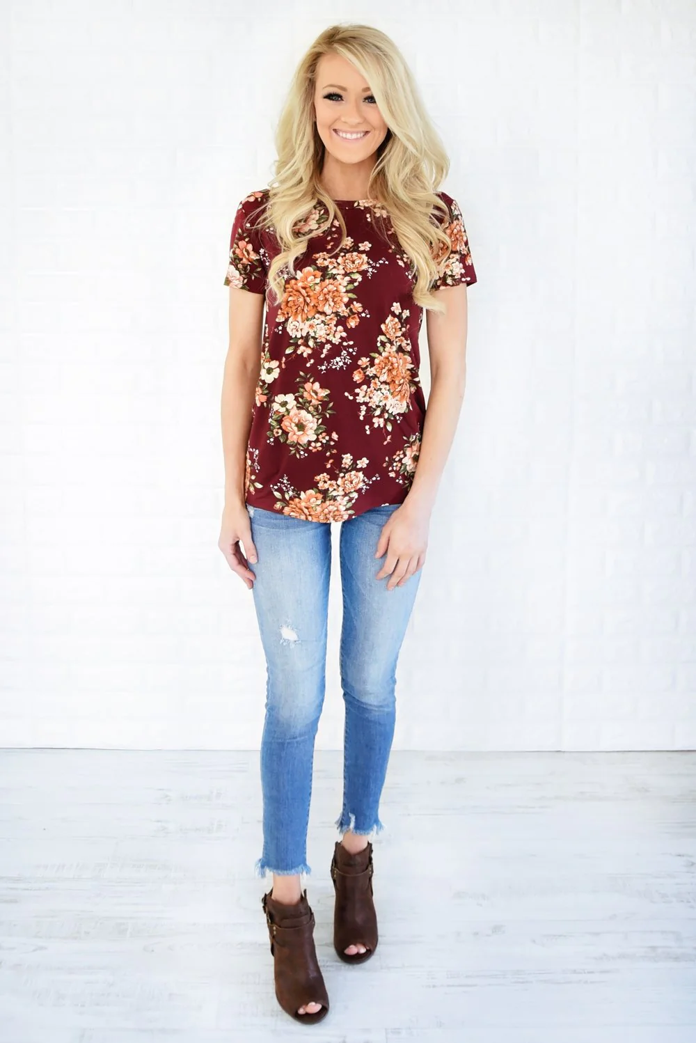 Beautifully Blooming Top ~ Burgundy - Image 4