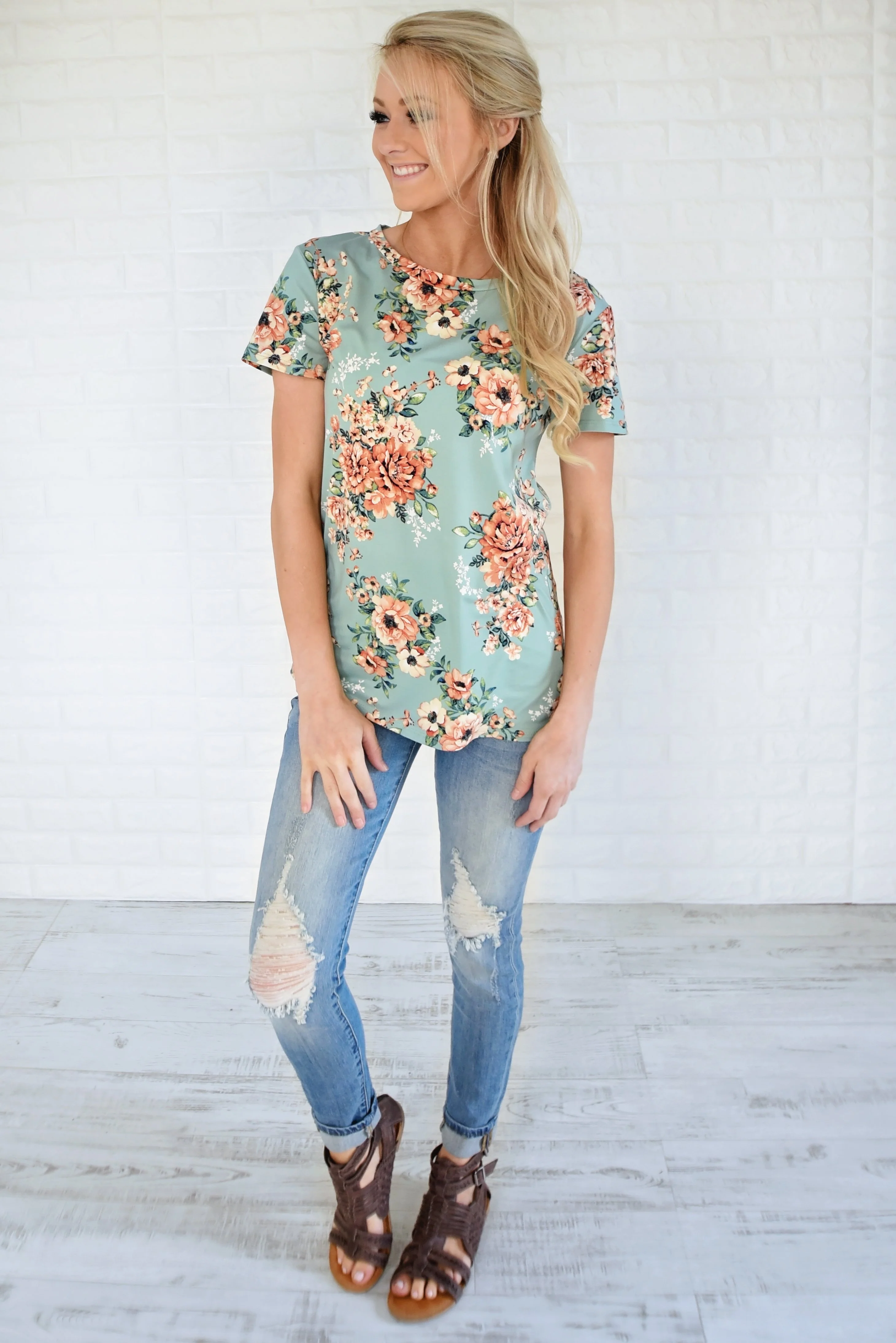Beautifully Blooming Top ~ Mint - Image 4