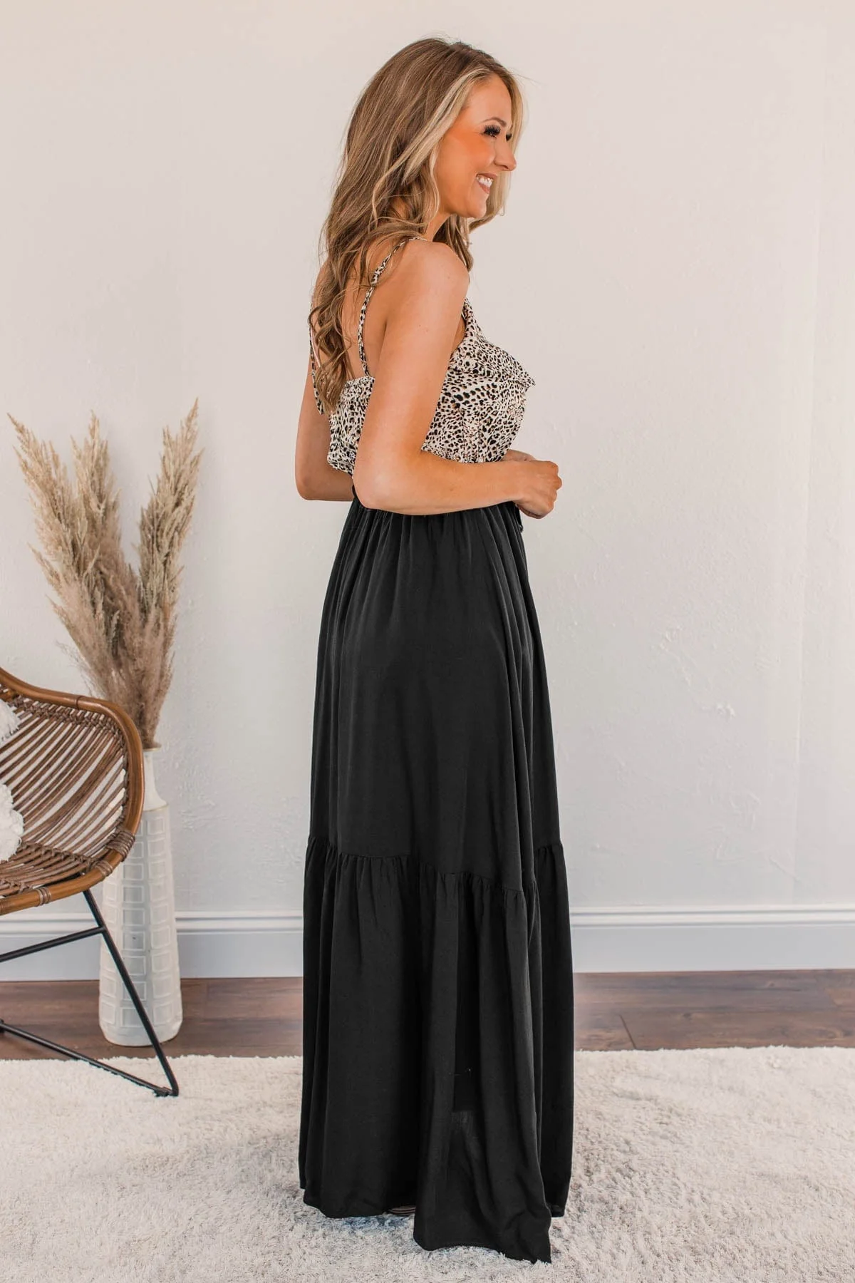Beauty All Around Maxi Dress- Black & Leopard - Image 10