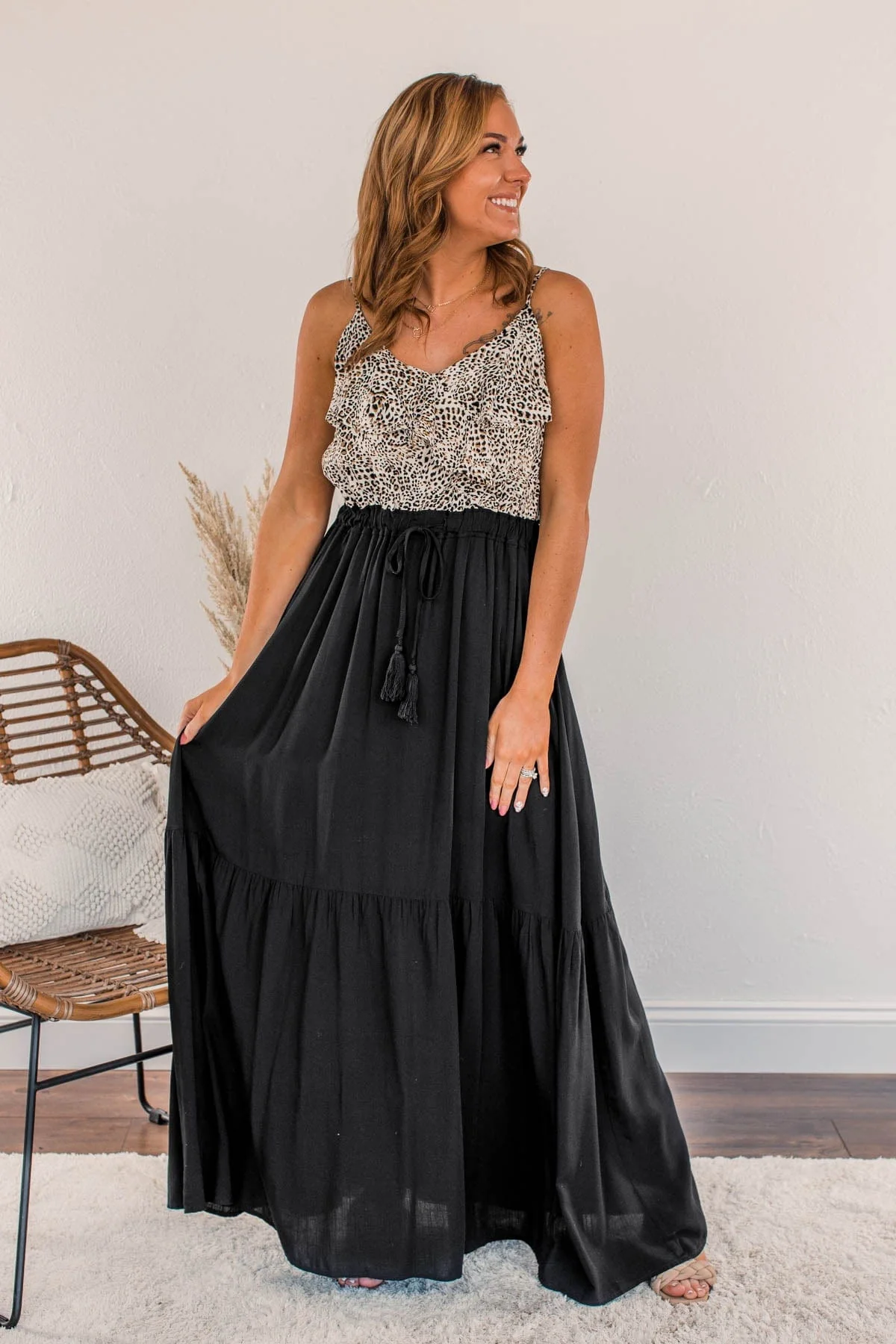 Beauty All Around Maxi Dress- Black & Leopard - Image 14