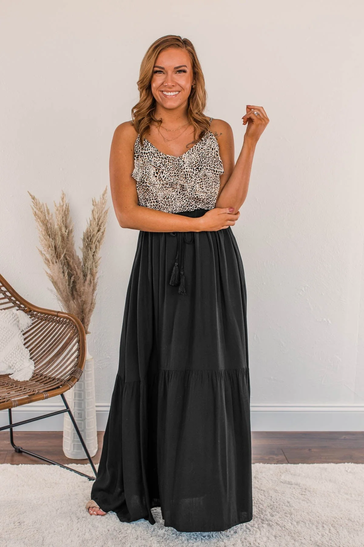 Beauty All Around Maxi Dress- Black & Leopard - Image 15