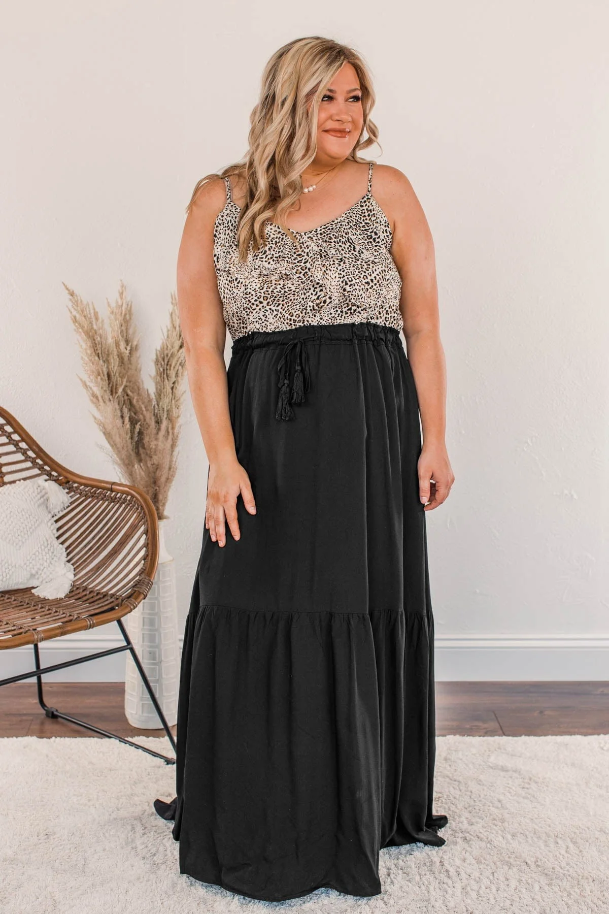 Beauty All Around Maxi Dress- Black & Leopard - Image 6