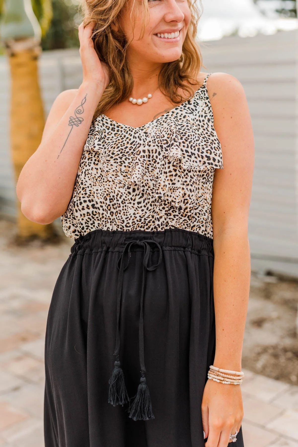 Beauty All Around Maxi Dress- Black & Leopard - Image 7