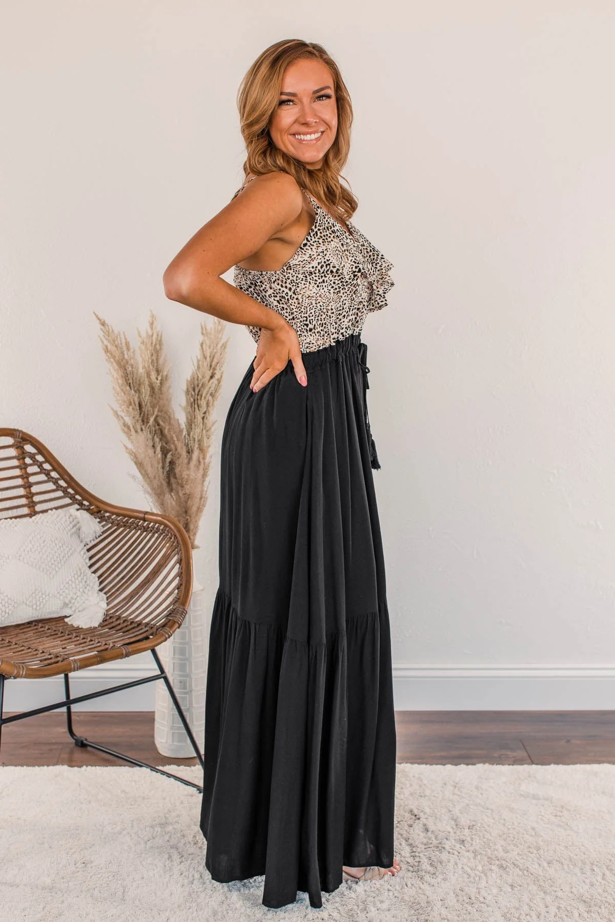 Beauty All Around Maxi Dress- Black & Leopard - Image 9