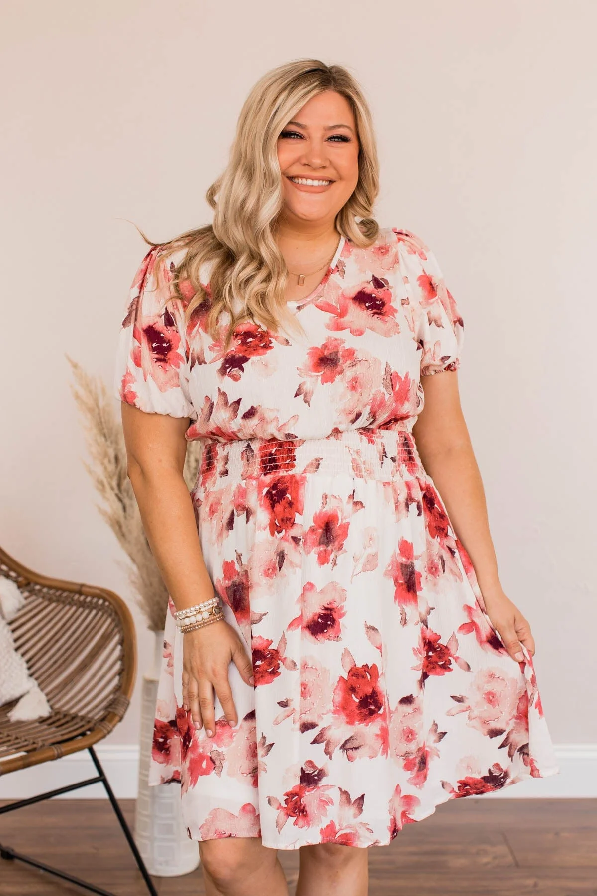 Beauty Beyond Compare Floral Mini Dress- Rose - Image 4