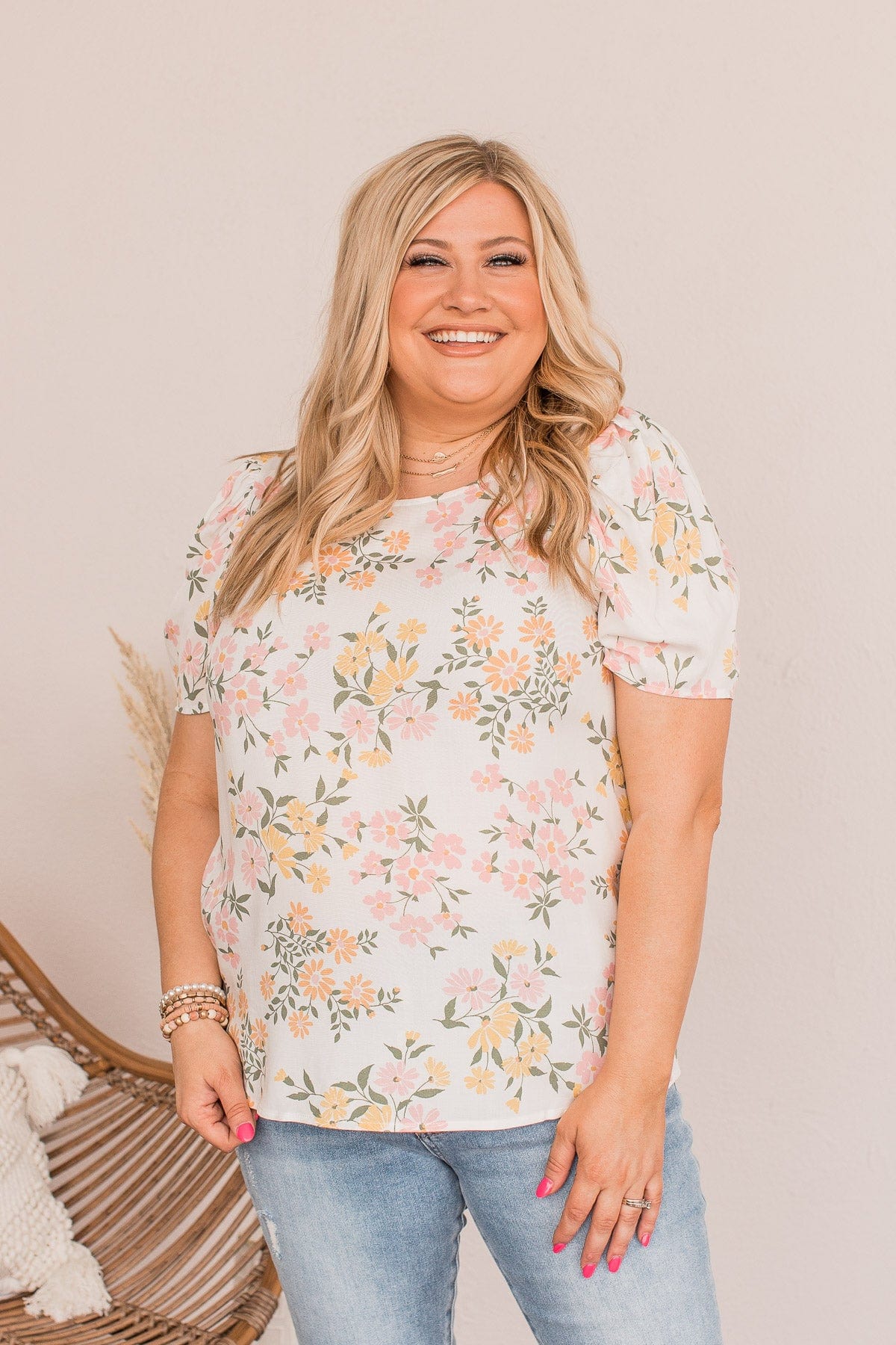 Beauty In Bloom Floral Blouse- Ivory - Image 2