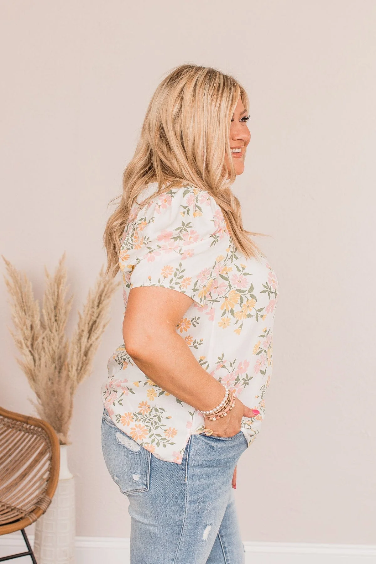 Beauty In Bloom Floral Blouse- Ivory - Image 6