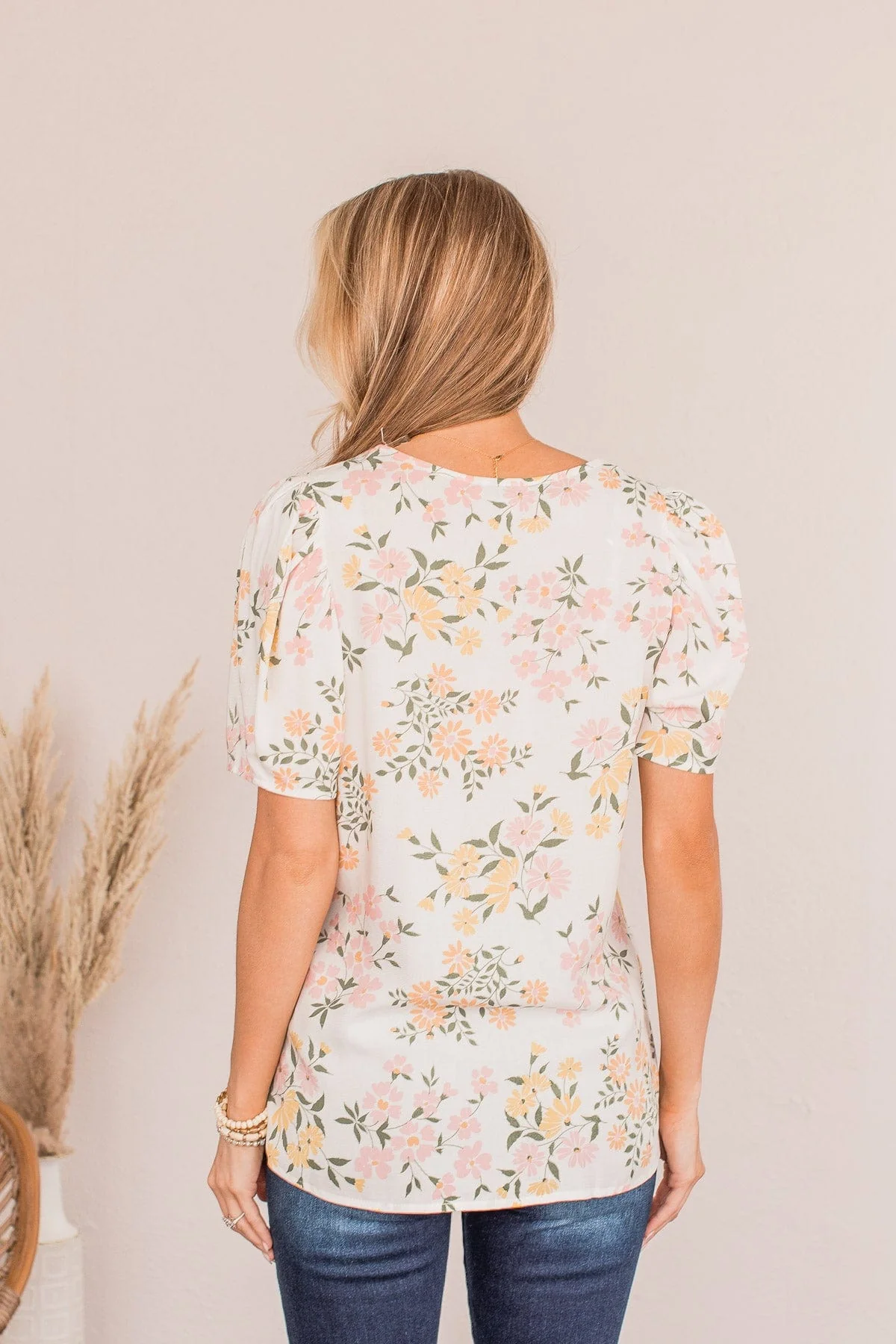 Beauty In Bloom Floral Blouse- Ivory - Image 7