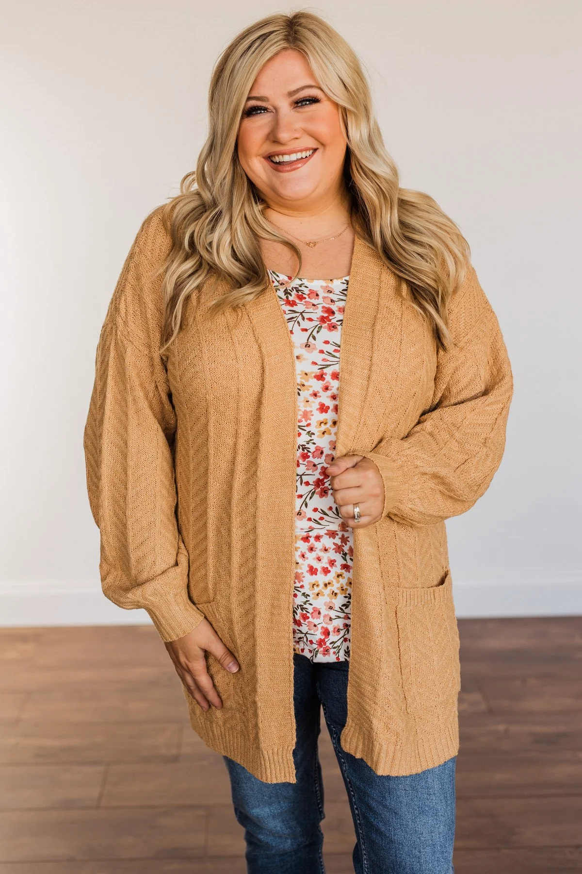 Because You're Mine Knit Cardigan- Camel - Image 2