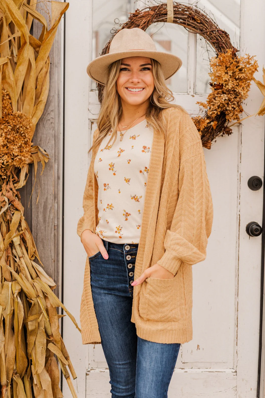 Because You're Mine Knit Cardigan- Camel - Image 3