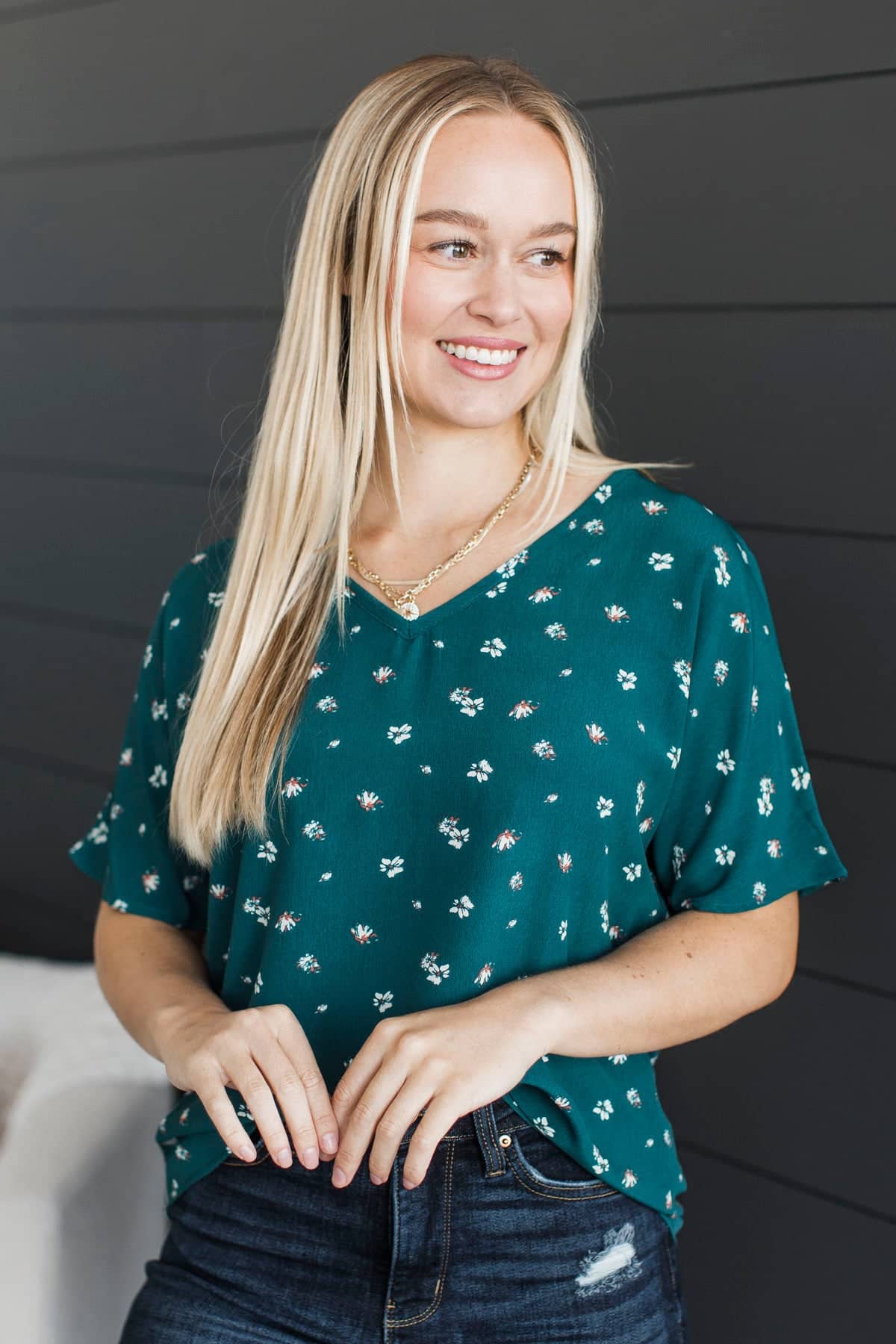 Becoming My Best Self Floral Blouse- Teal
