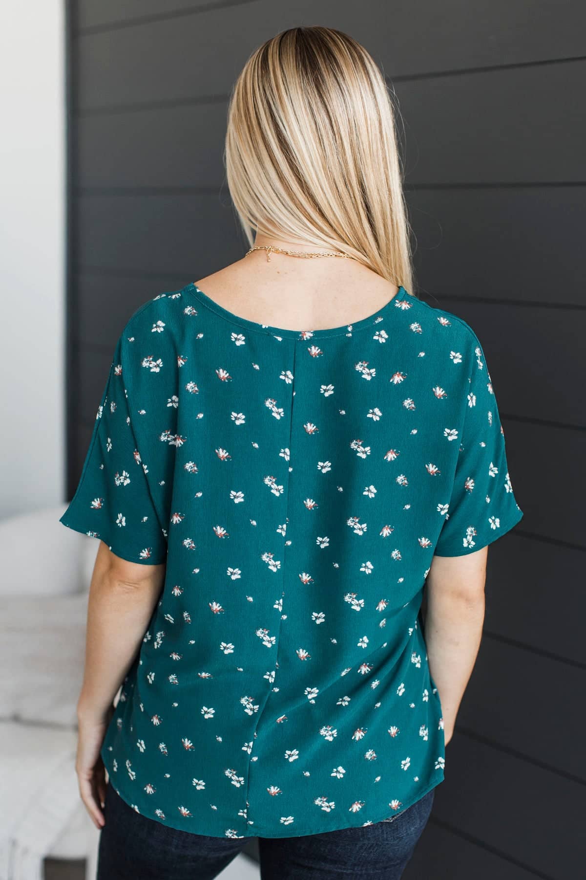Becoming My Best Self Floral Blouse- Teal - Image 6