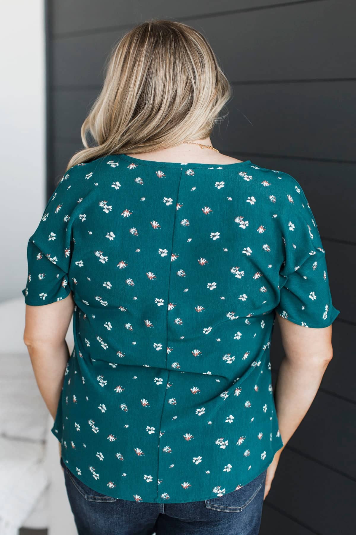 Becoming My Best Self Floral Blouse- Teal - Image 7