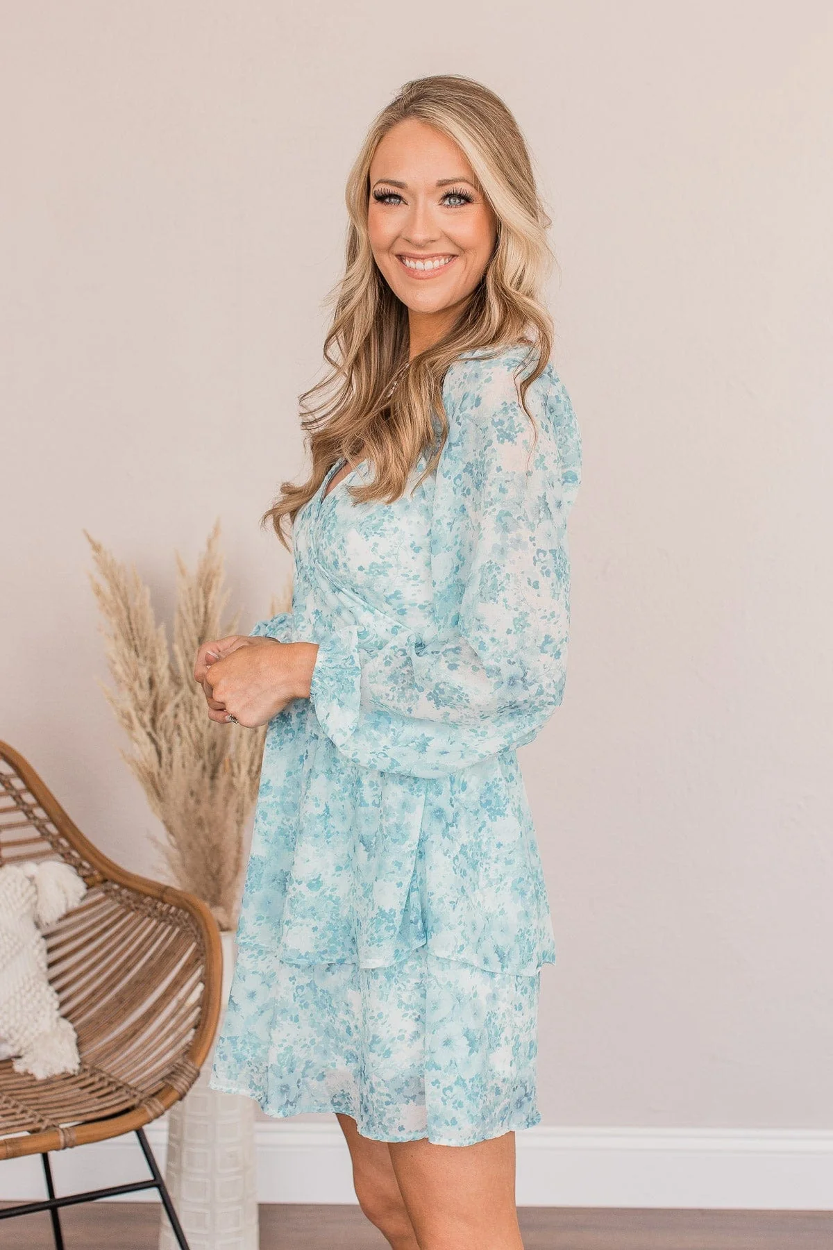 Before The Morning Comes Floral Dress- Blue - Image 5