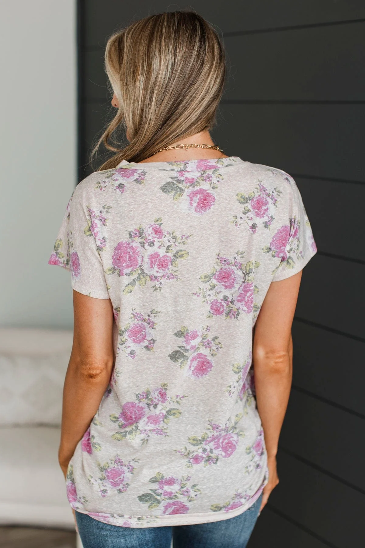 Before We Begin Floral Top- Light Dusty Pink - Image 6