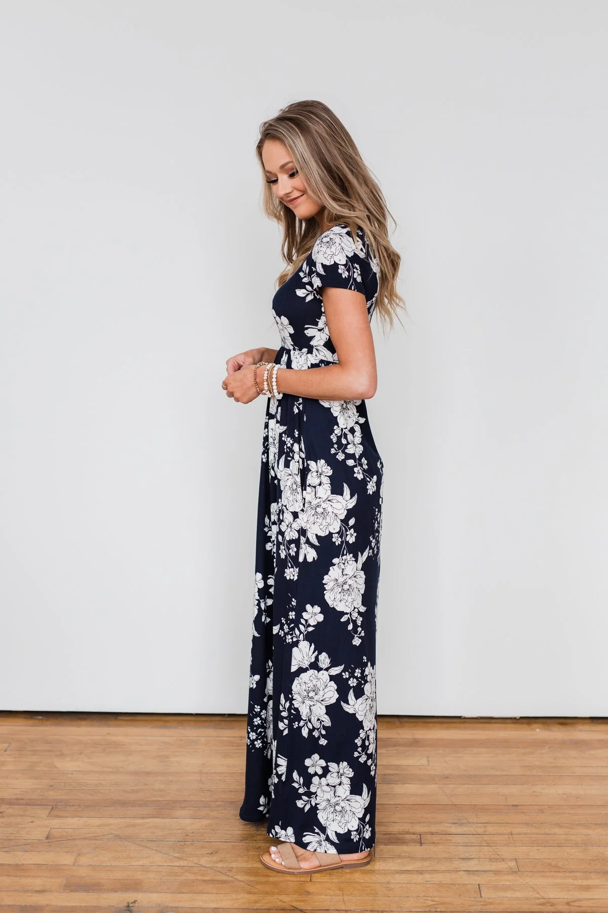 Begin With You Floral Maxi Dress- Navy - Image 11