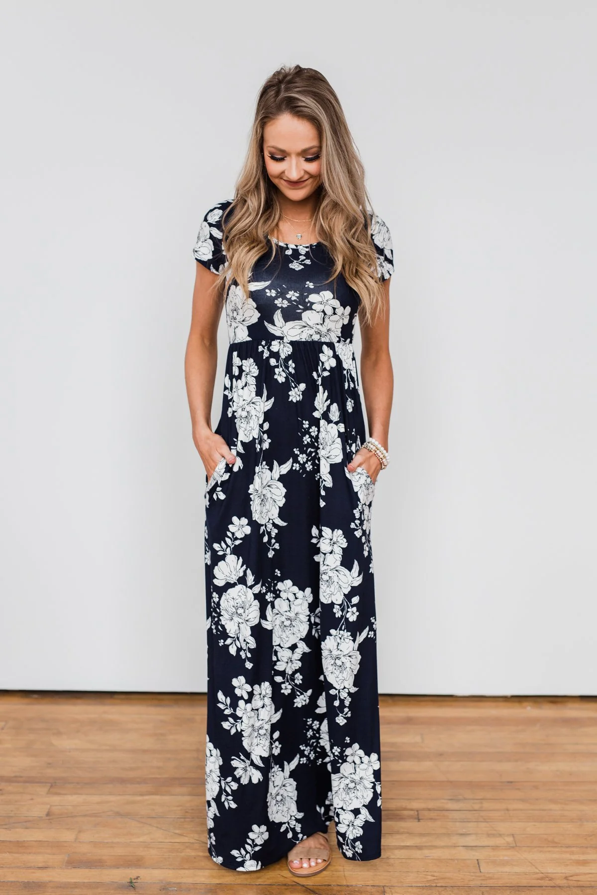 Begin With You Floral Maxi Dress- Navy - Image 3