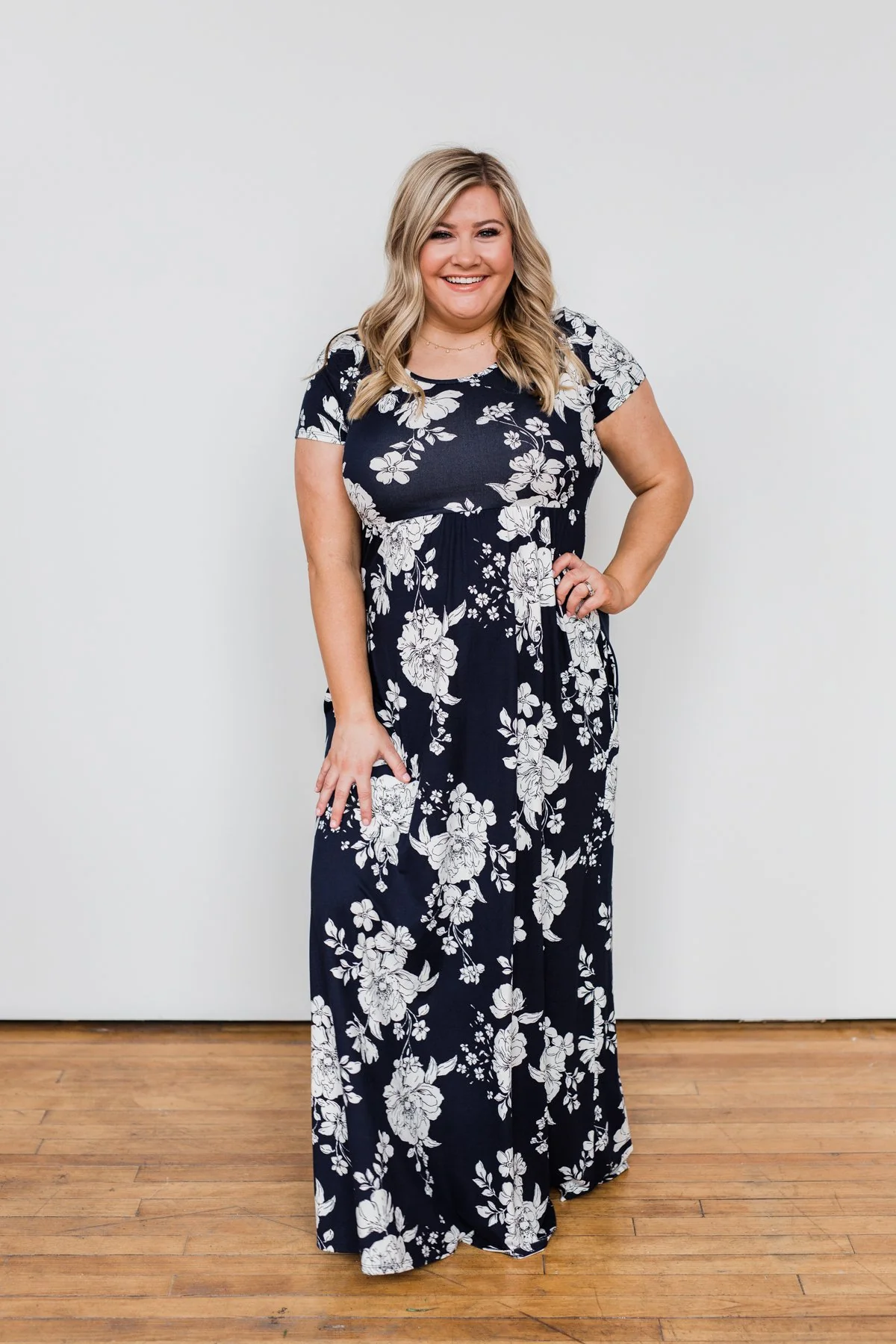 Begin With You Floral Maxi Dress- Navy - Image 4