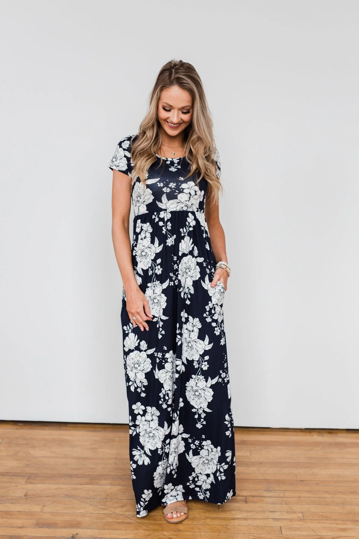 Begin With You Floral Maxi Dress- Navy - Image 5