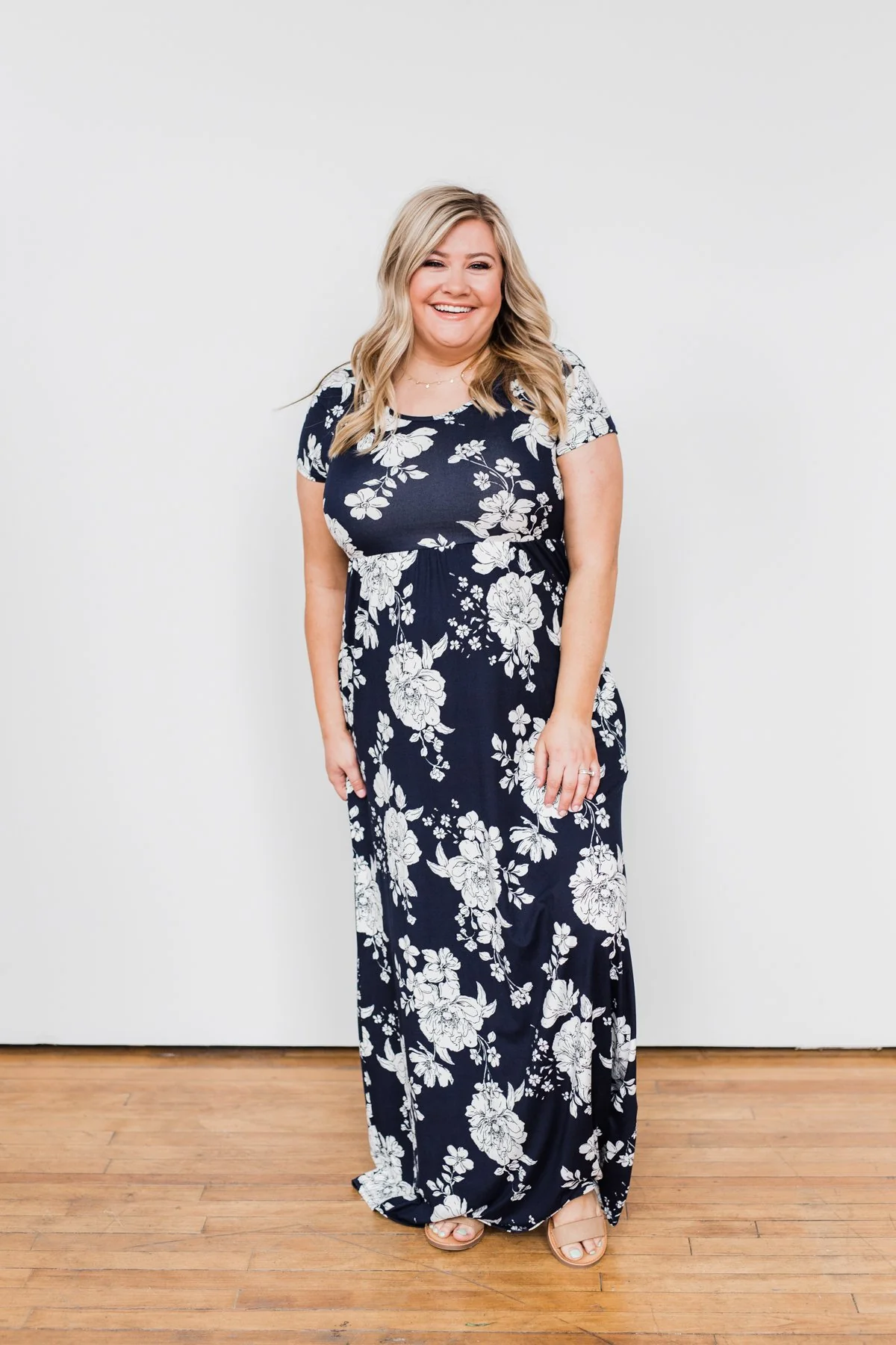 Begin With You Floral Maxi Dress- Navy - Image 6