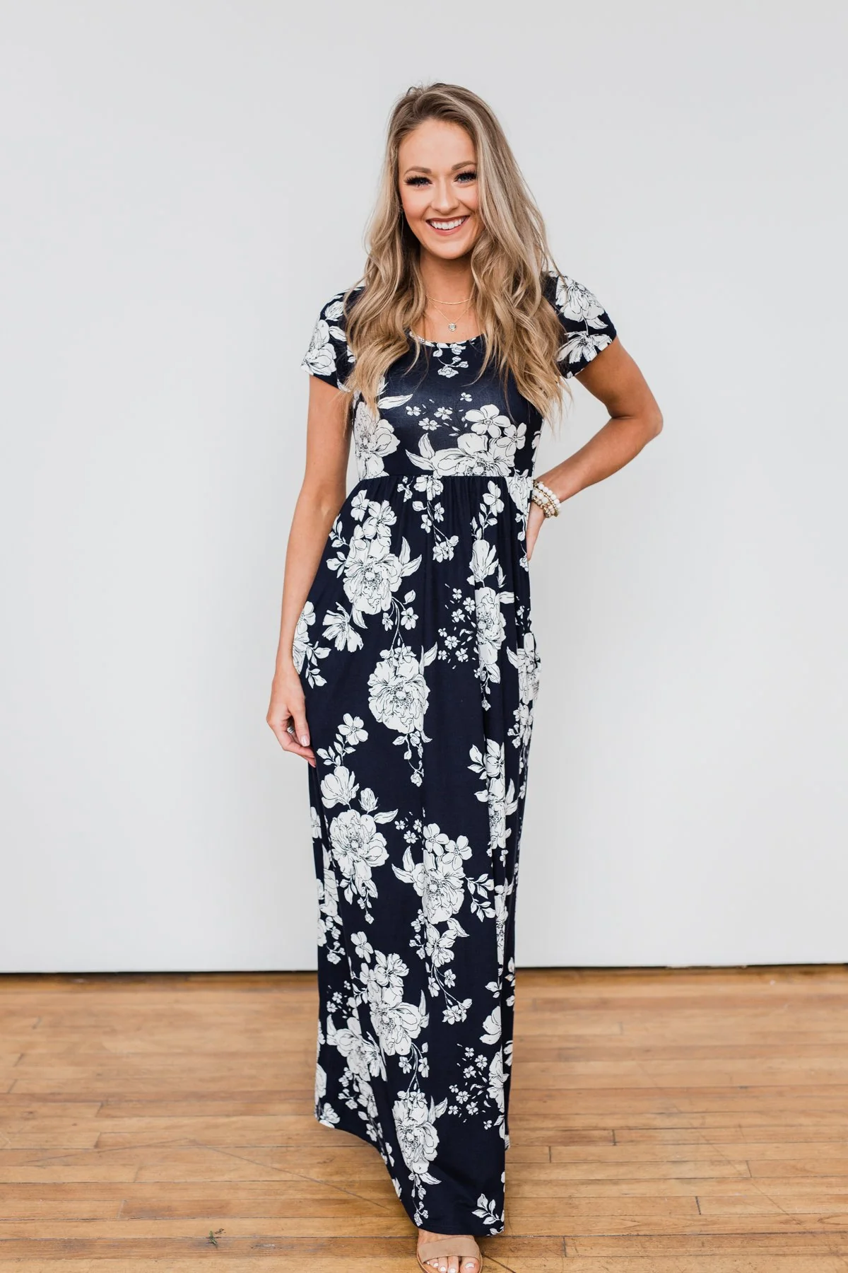 Begin With You Floral Maxi Dress- Navy - Image 7