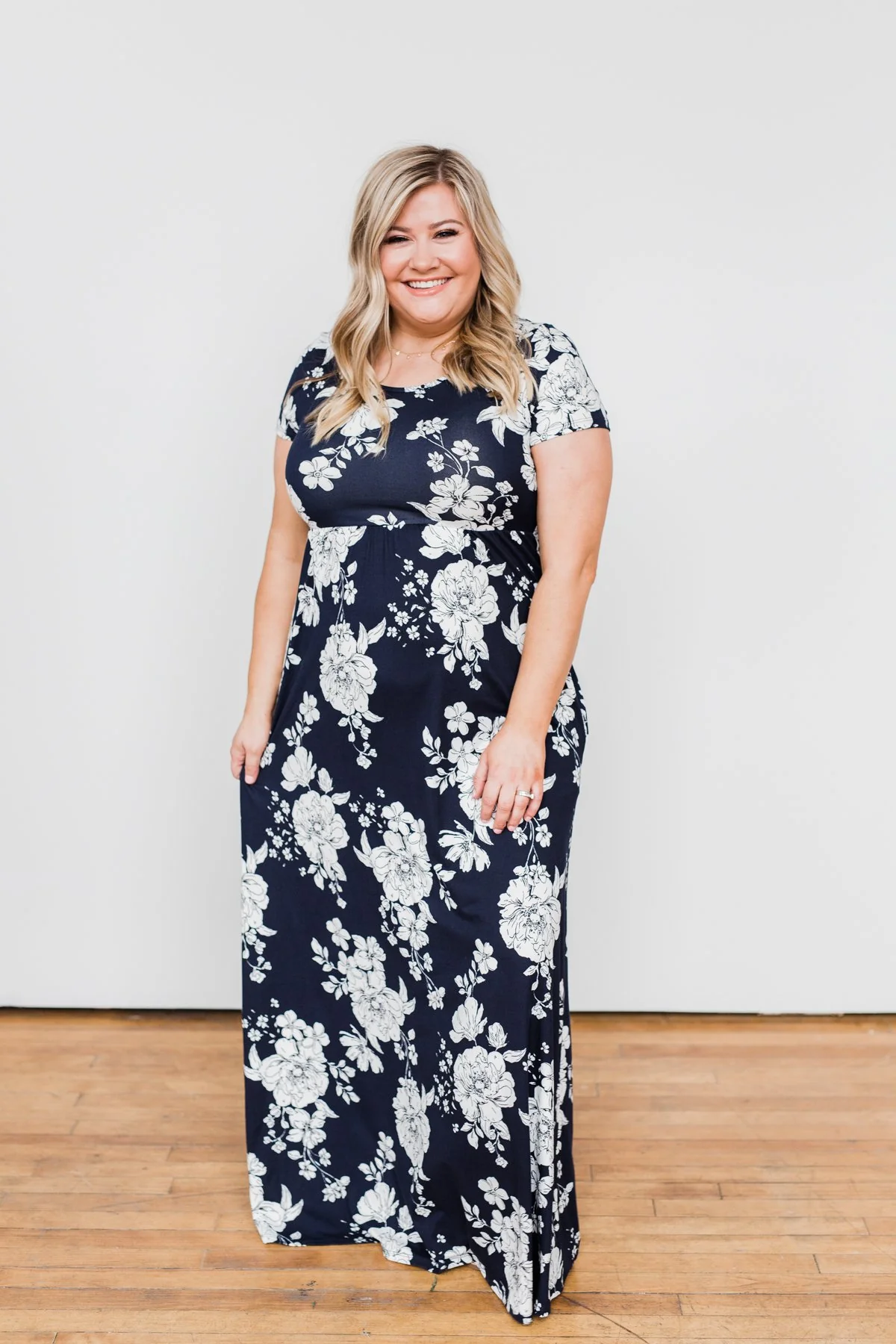 Begin With You Floral Maxi Dress- Navy - Image 8