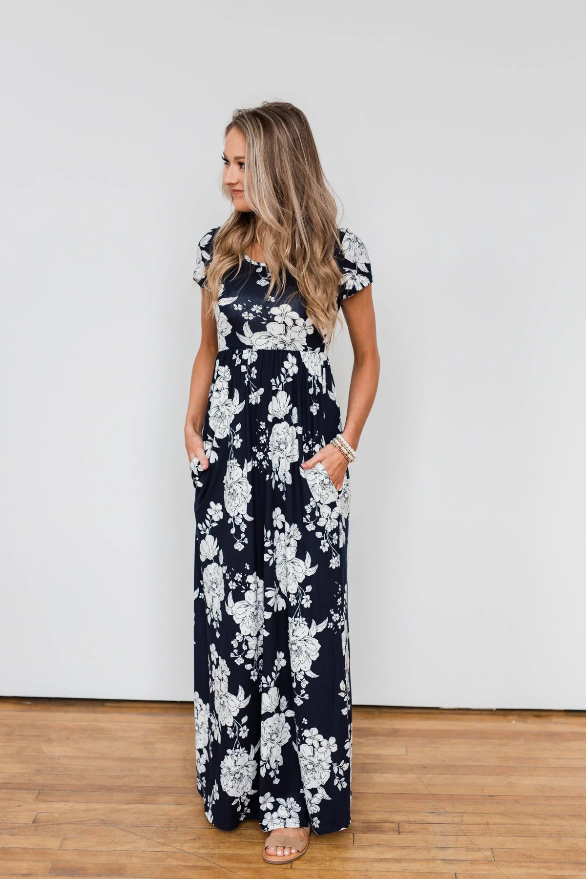 Begin With You Floral Maxi Dress- Navy - Image 9