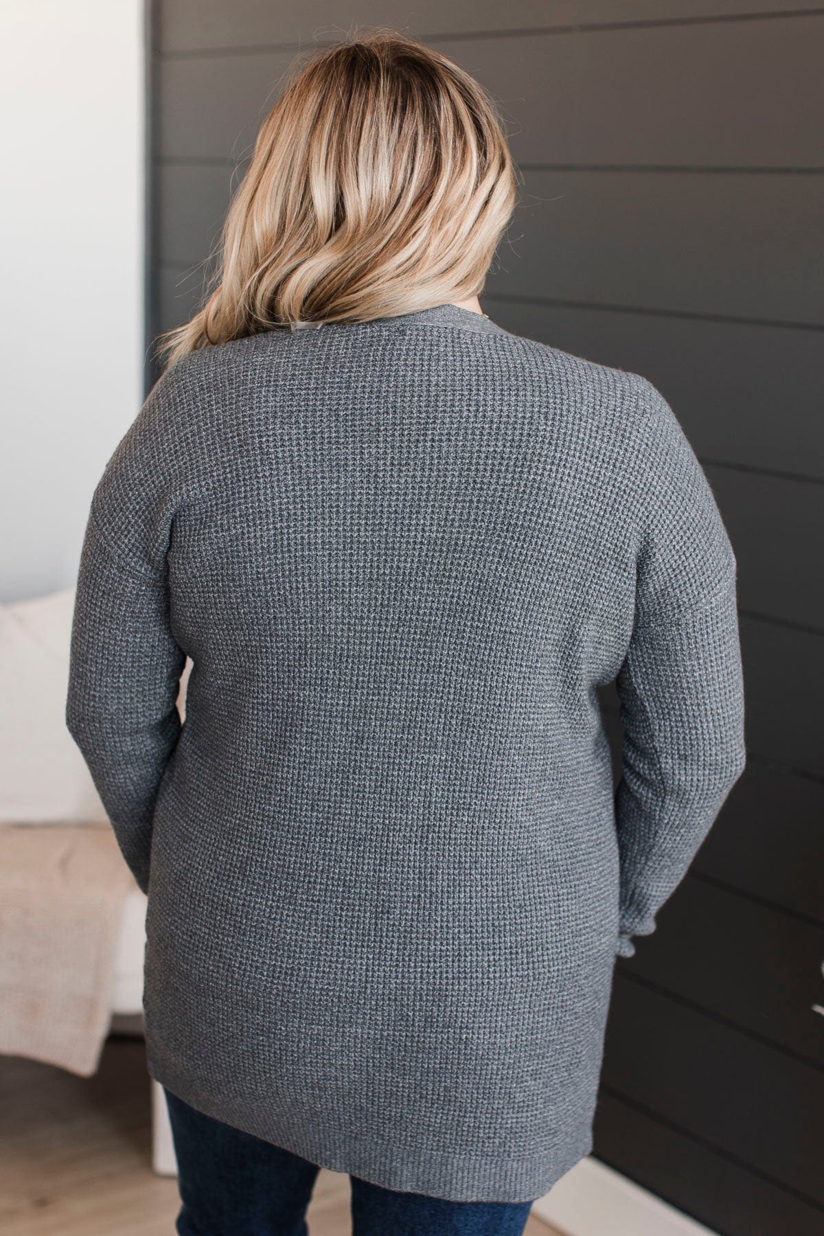 Believe In Dreams Knit Cardigan- Charcoal - Image 7
