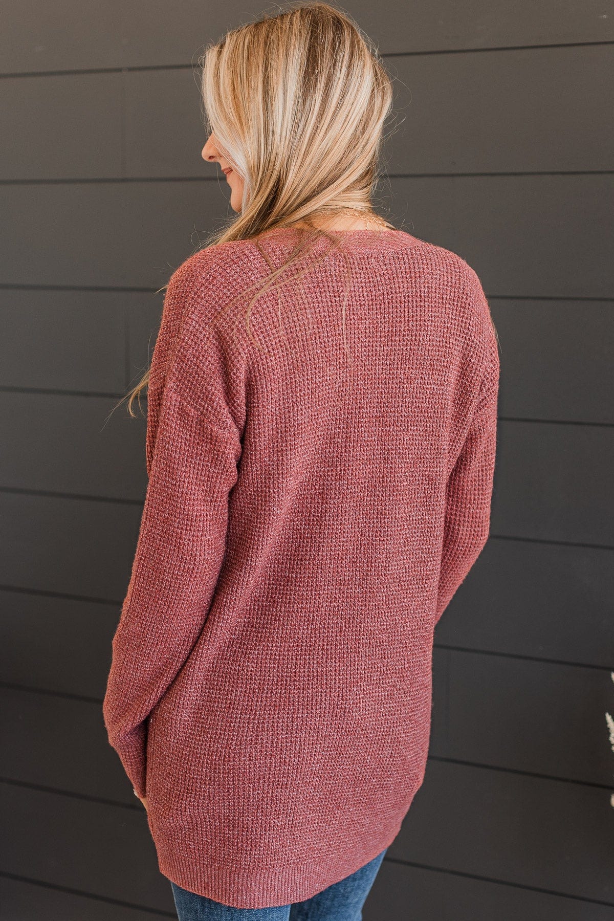 Believe In Dreams Knit Cardigan- Marsala - Image 7
