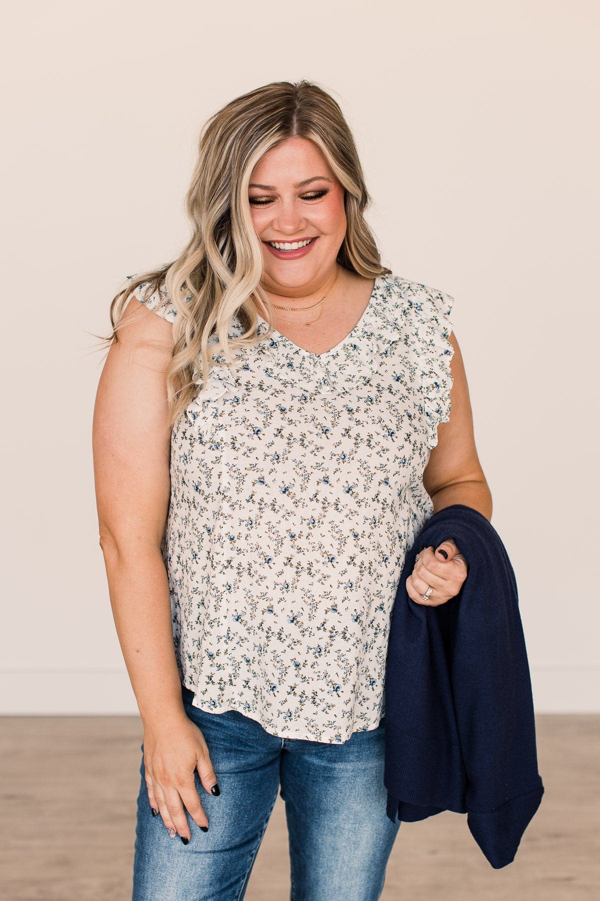 Believe In Love Sleeveless Blouse- Ivory - Image 2