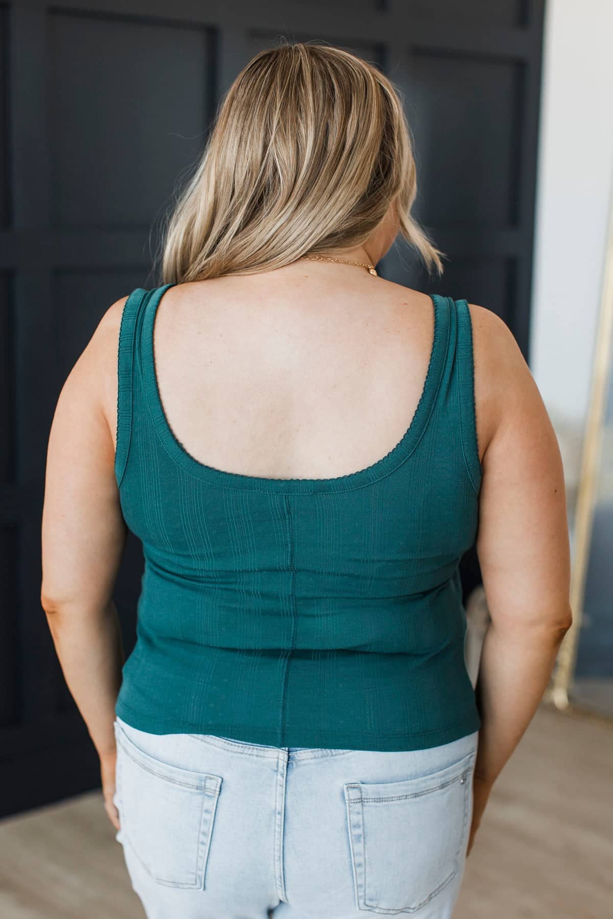 Belongs To Me Button Tank Top- Dark Teal - Image 8
