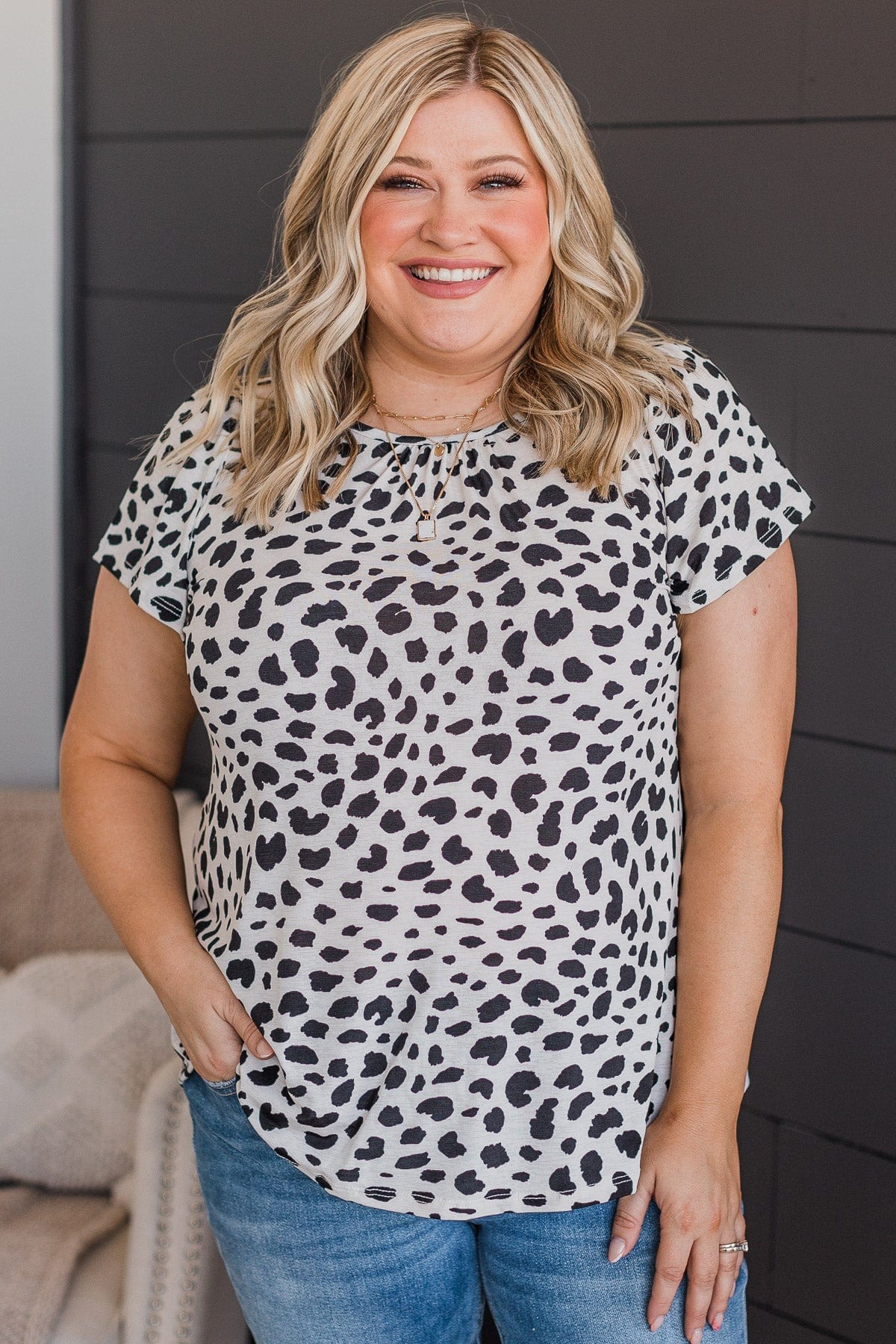 Best Dressed Leopard Print Blouse- Off-White - Image 2