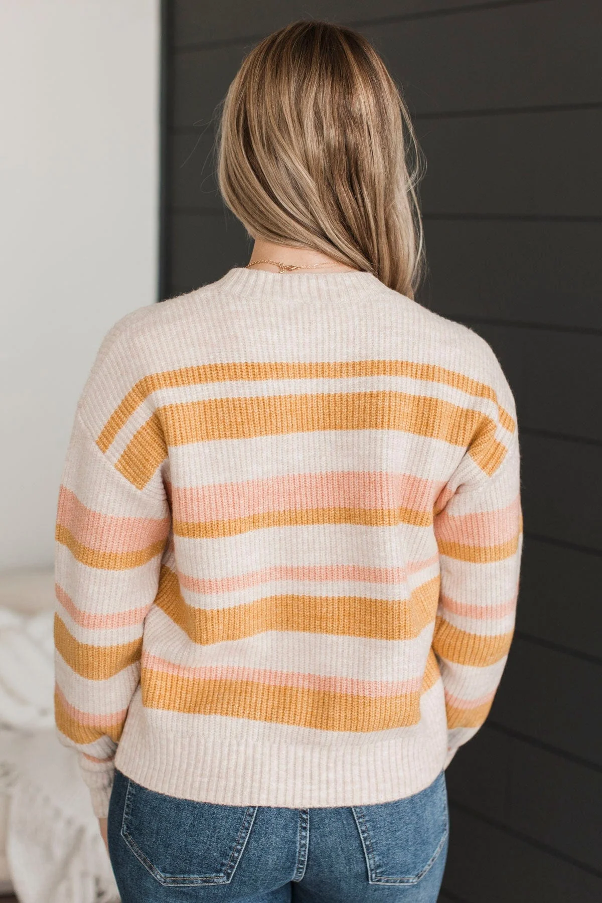 Best Encounters Striped Sweater- Mustard & Pink - Image 8