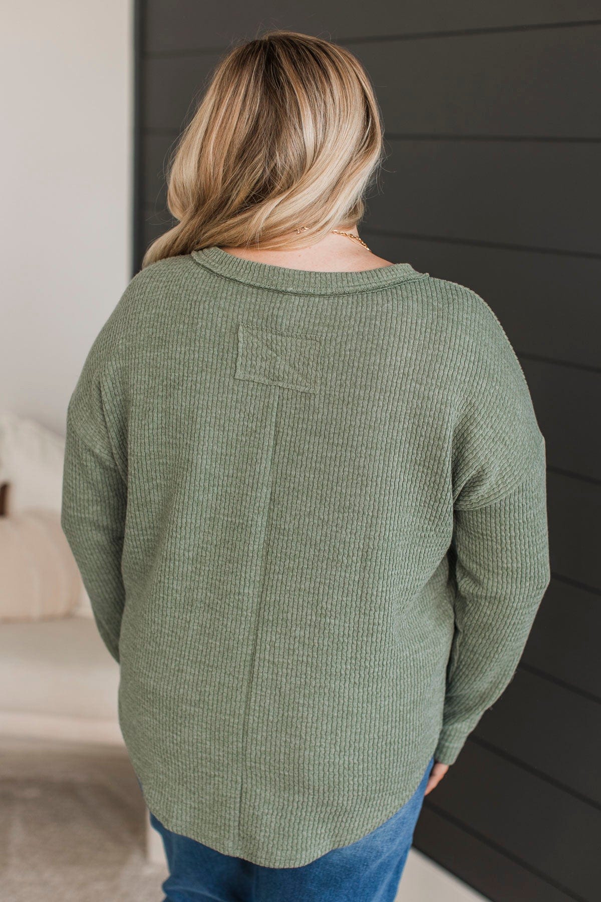 Best Part Of Me Long Sleeve Top- Light Olive - Image 7