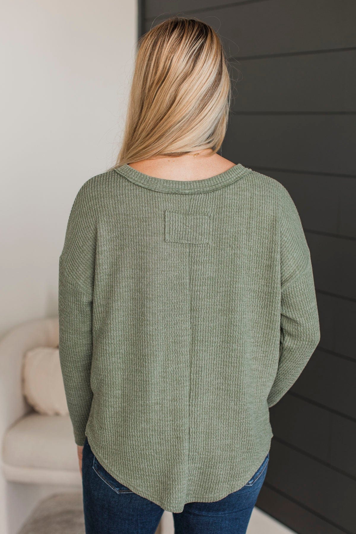 Best Part Of Me Long Sleeve Top- Light Olive - Image 8