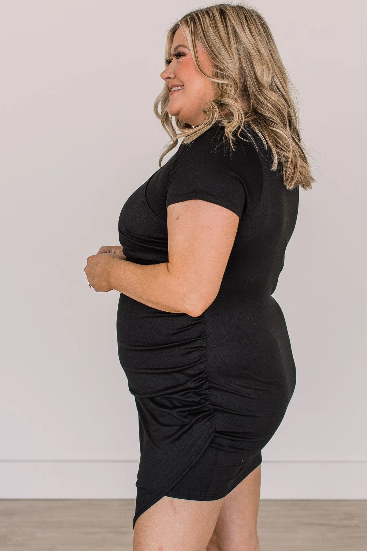 Better Believe It Fitted Knit Dress- Black - Image 5