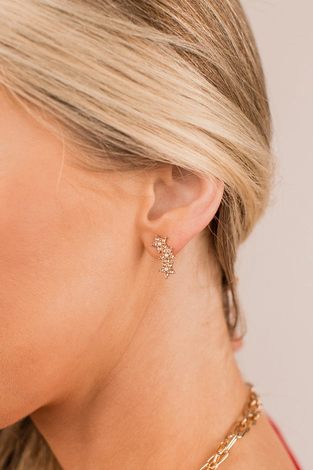 Better On My Own Flower Earrings- Gold - Image 2