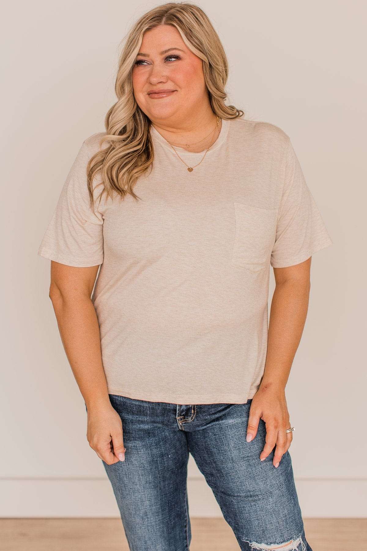 Better Than Basic Pocket Top- Oatmeal - Image 4