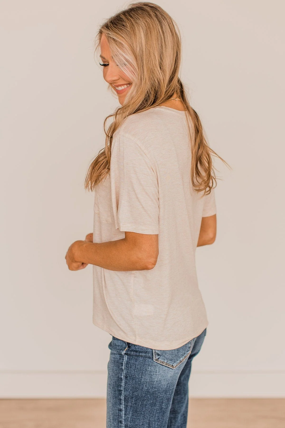 Better Than Basic Pocket Top- Oatmeal - Image 5